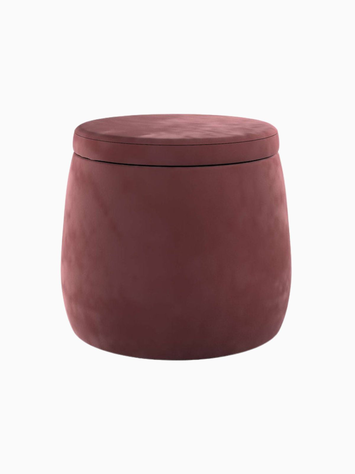 Pouf contenitore Candy Jar in velluto, colore bordeaux 40x40 cm.-1