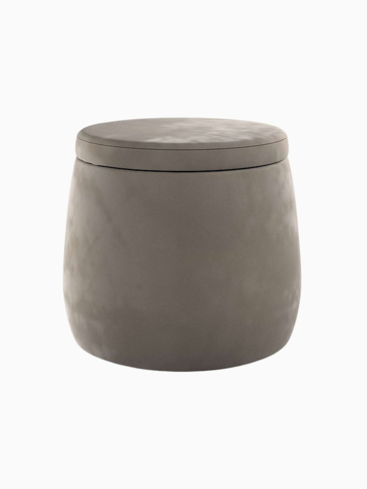 Pouf contenitore Candy Jar in velluto, colore grigio 40x40 cm.-1