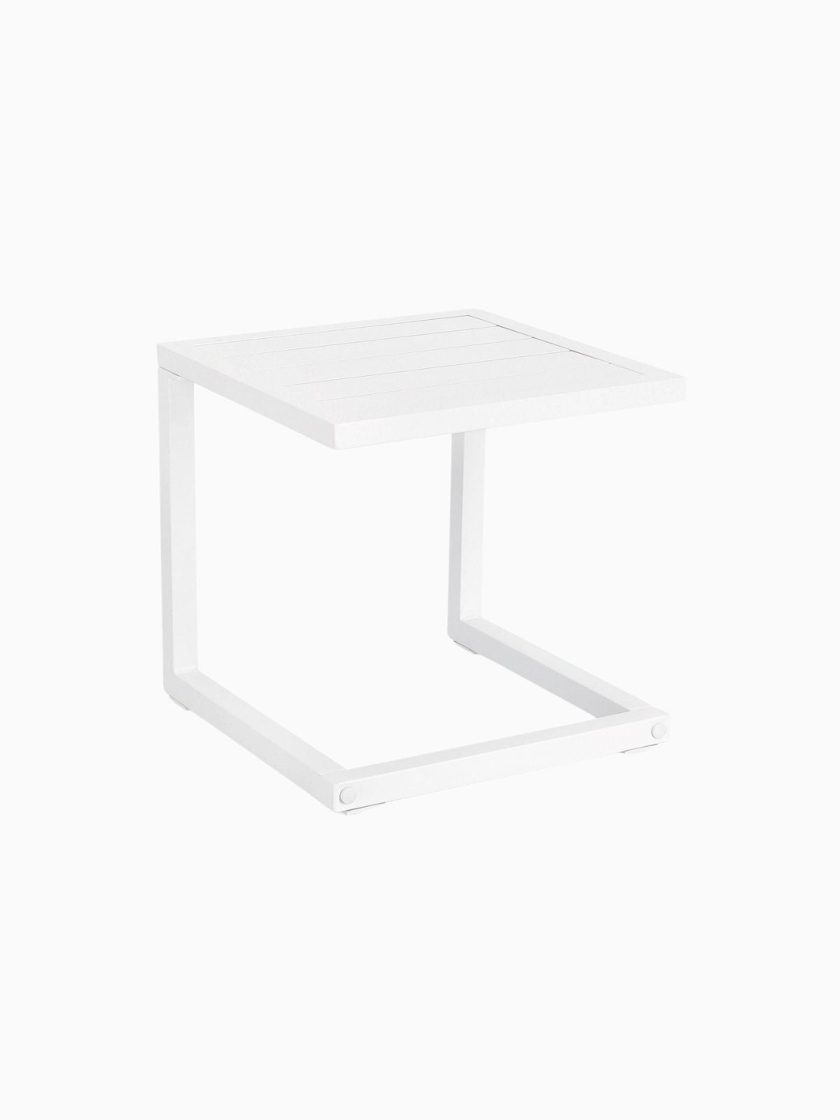 Tavolino da esterno Hilde 40x40 cm. in alluminio, colore bianco-1