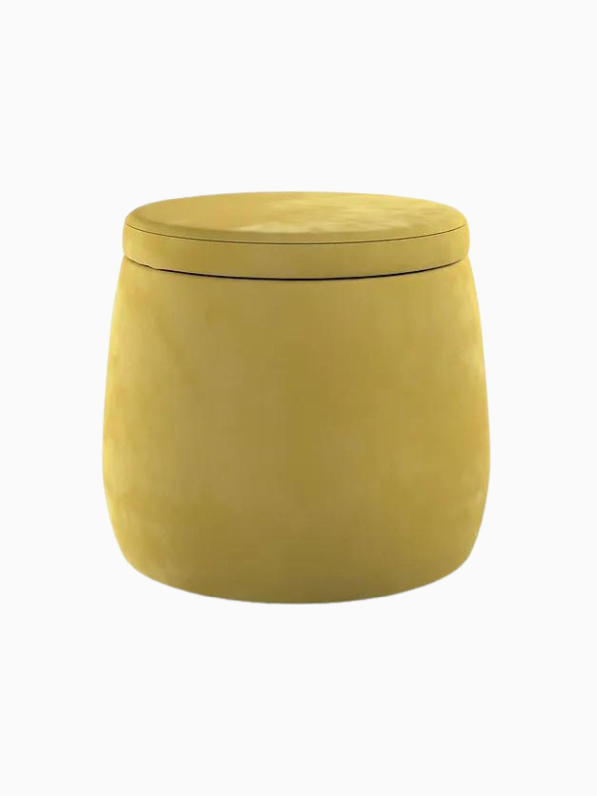 Pouf contenitore Candy Jar in velluto, colore verde oliva 40x40 cm.-1