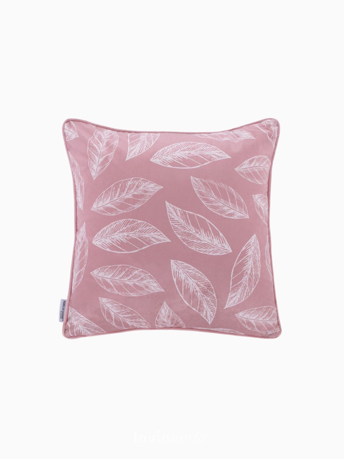 Cuscino decorativo in velluto Calm, colore rosa 45x45 cm.-1