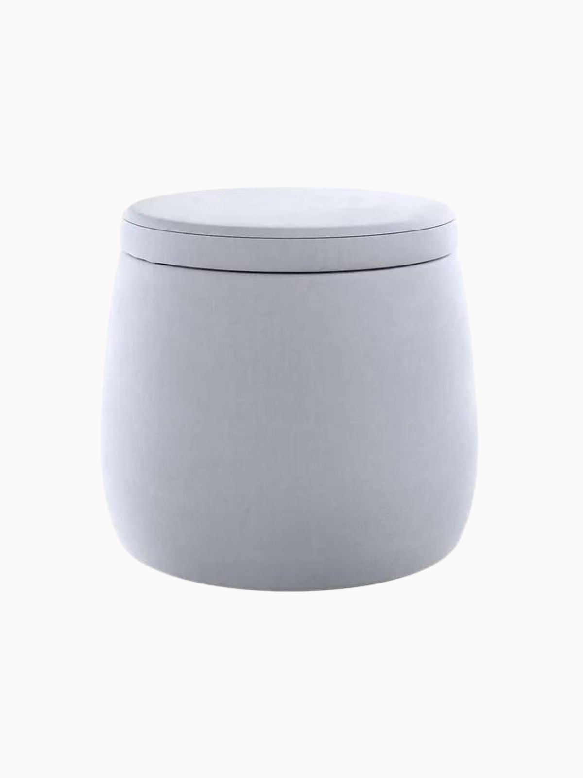 Pouf contenitore Candy Jar in velluto, colore grigio chiaro 40x40 cm.-1