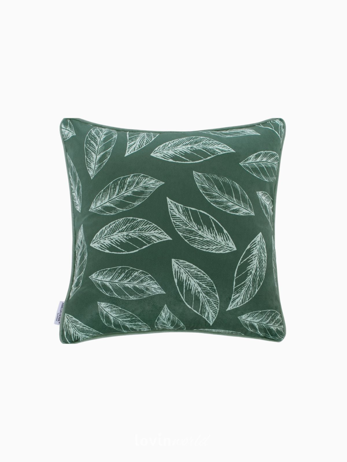 Cuscino decorativo in velluto Calm, colore verde 45x45 cm.-1
