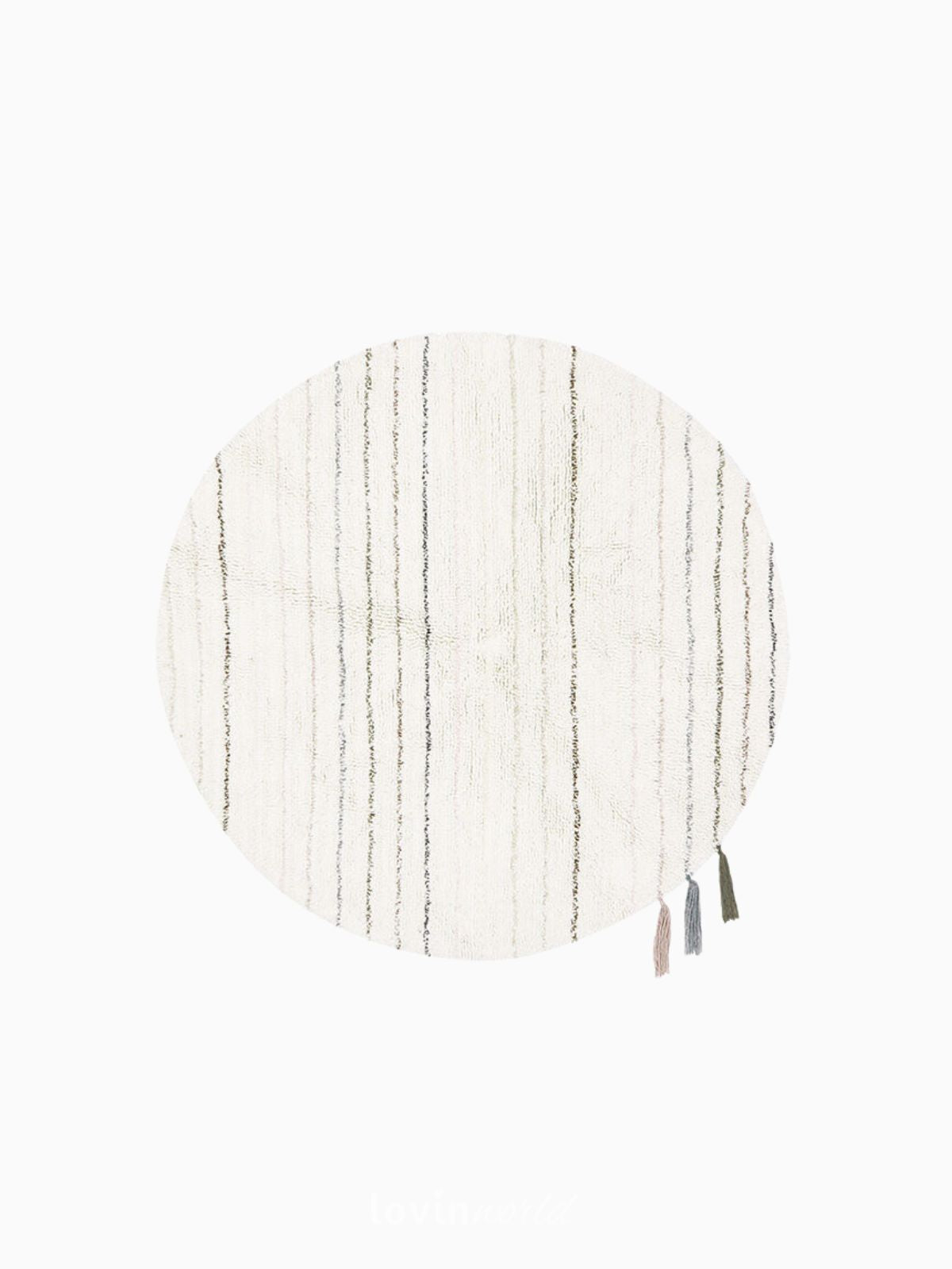 Tappeto rotondo per bambini Arona in lana, multicolore 120x120 cm.-1