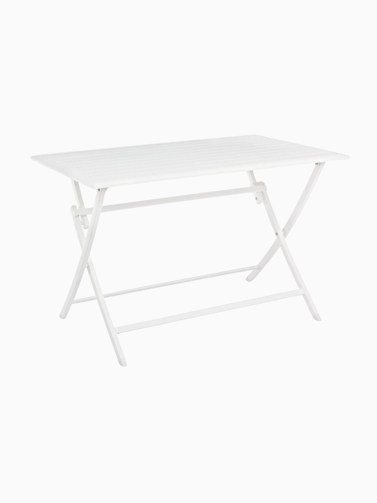 Tavolino pieghevole da esterno Elin 110x70 cm. in alluminio, colore bianco-1
