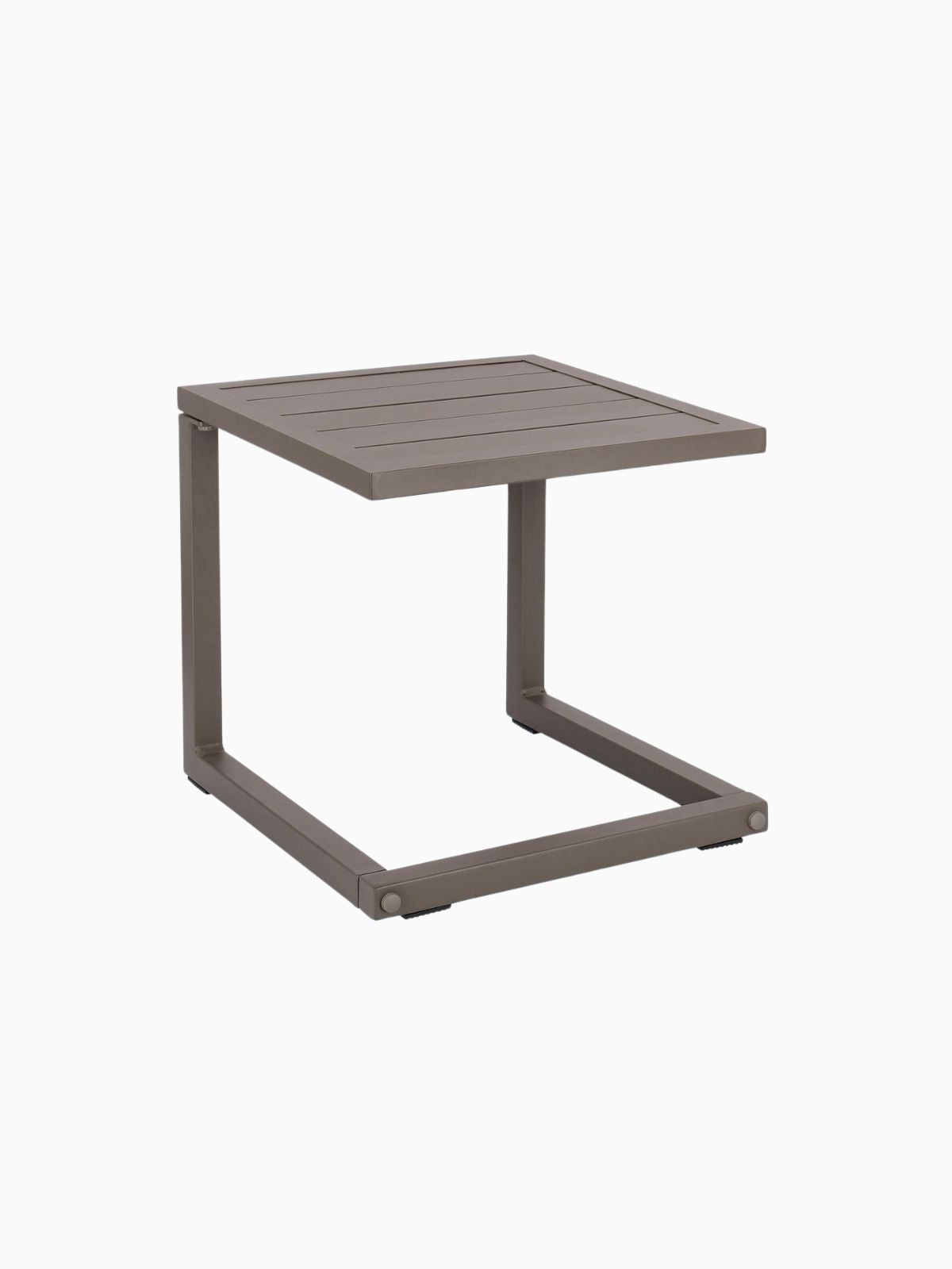 Tavolino da esterno Hilde 40x40 cm. in alluminio, colore marrone-1