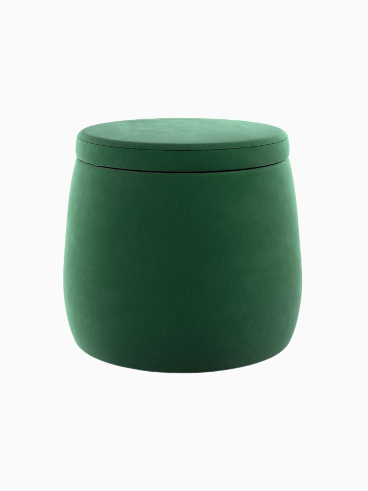 Pouf contenitore Candy Jar in velluto, colore verde 40x40 cm.-1