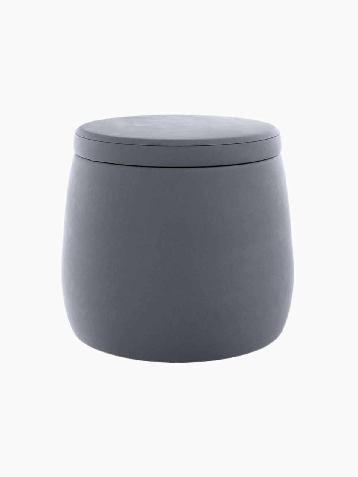 Pouf contenitore Candy Jar in velluto, colore grigio scuro 40x40 cm.-1