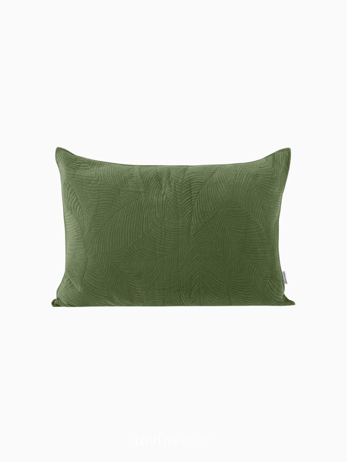 Cuscino decorativo in velluto Palsha, colore verde 50x70 cm.-1