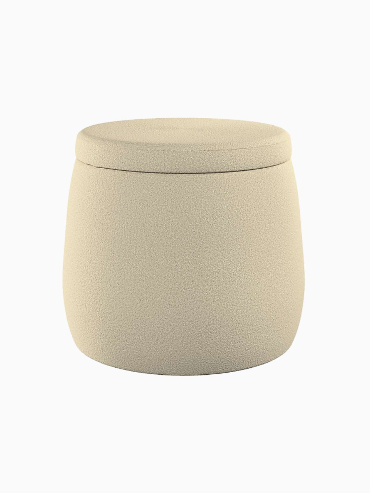 Pouf contenitore Candy Jar in velluto, colore beige chiaro 40x40 cm.-1
