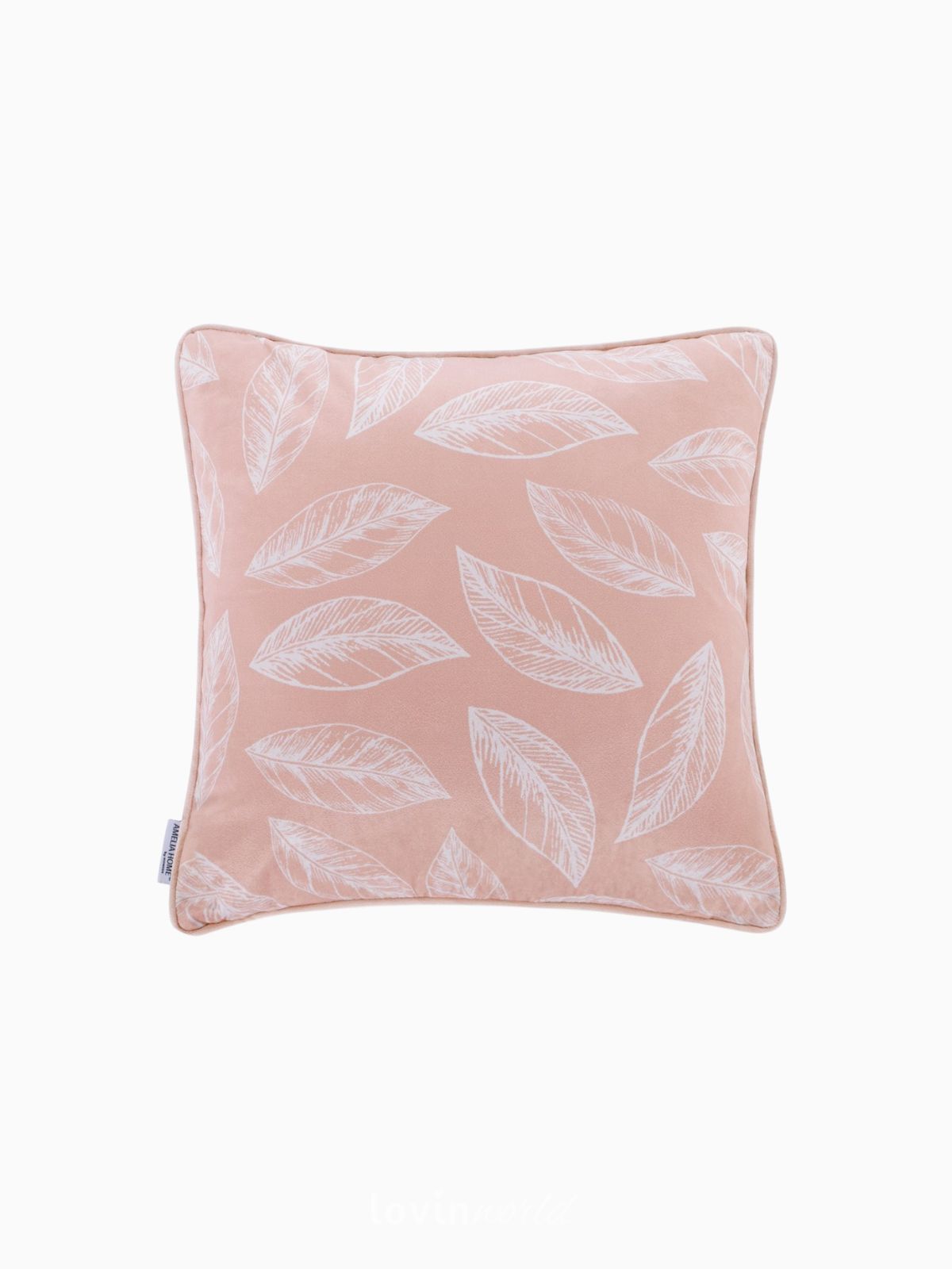 Cuscino decorativo in velluto Calm, colore rosa carne 45x45 cm.-1