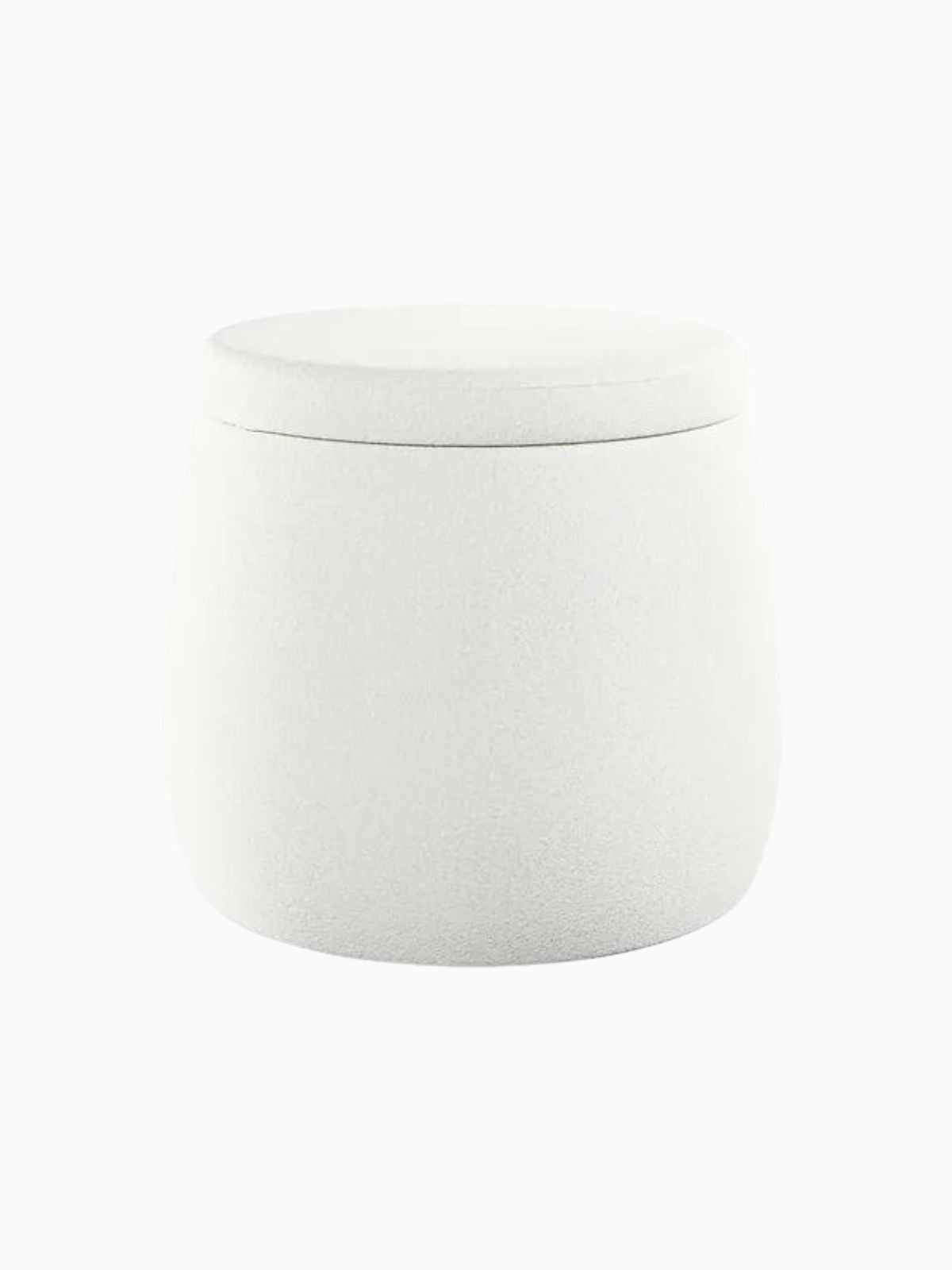 Pouf contenitore Candy Jar in velluto, colore bianco 40x40 cm.-1