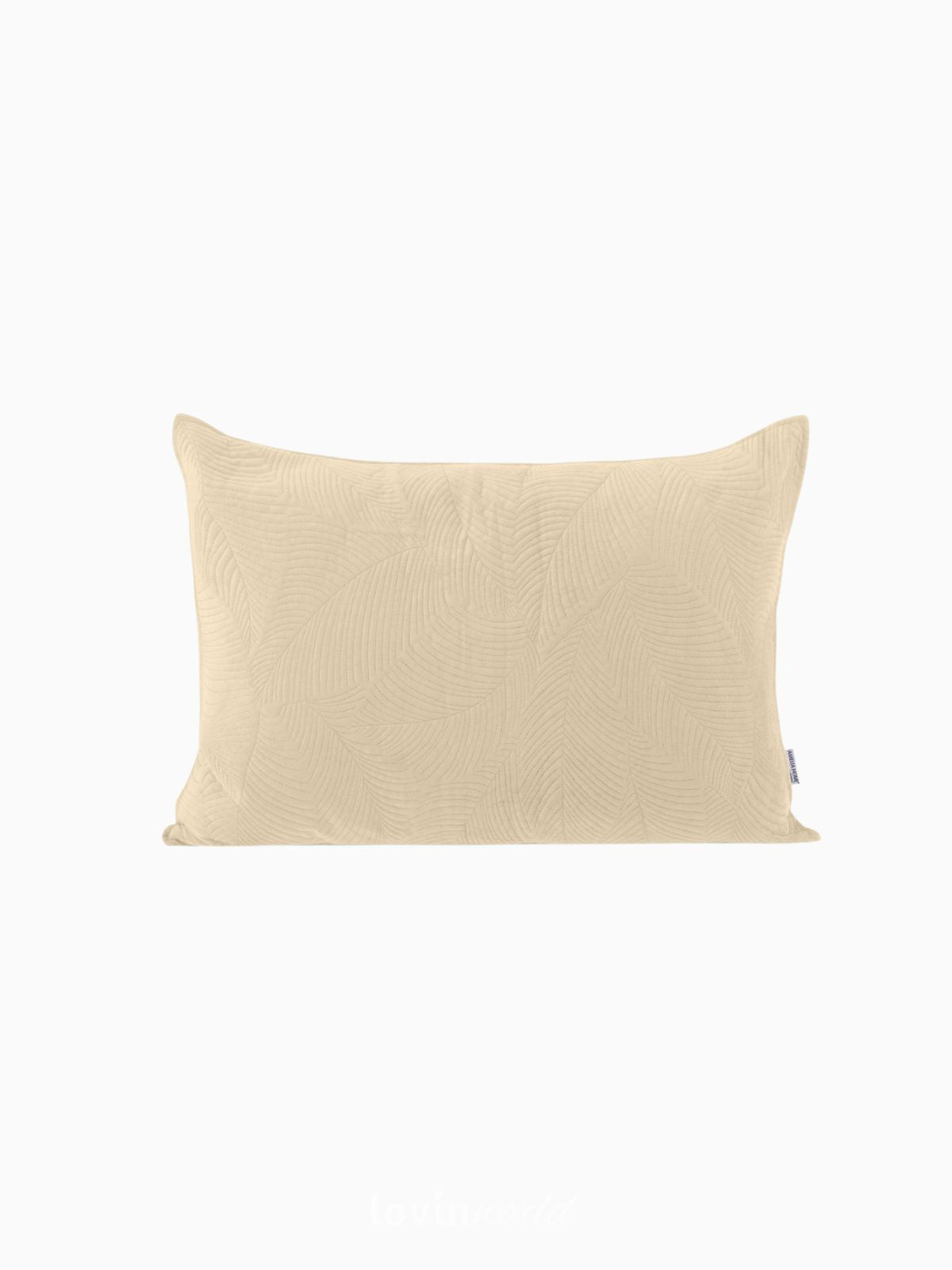 Cuscino decorativo in velluto Palsha, colore beige scuro 50x70 cm.-1