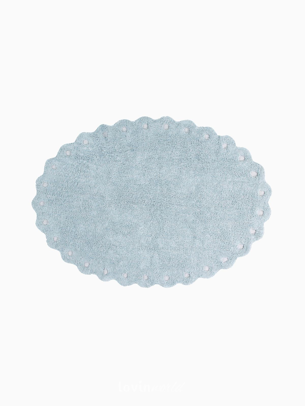 Tappeto in cotone lavabile Picone, in colore Blu Perla-1