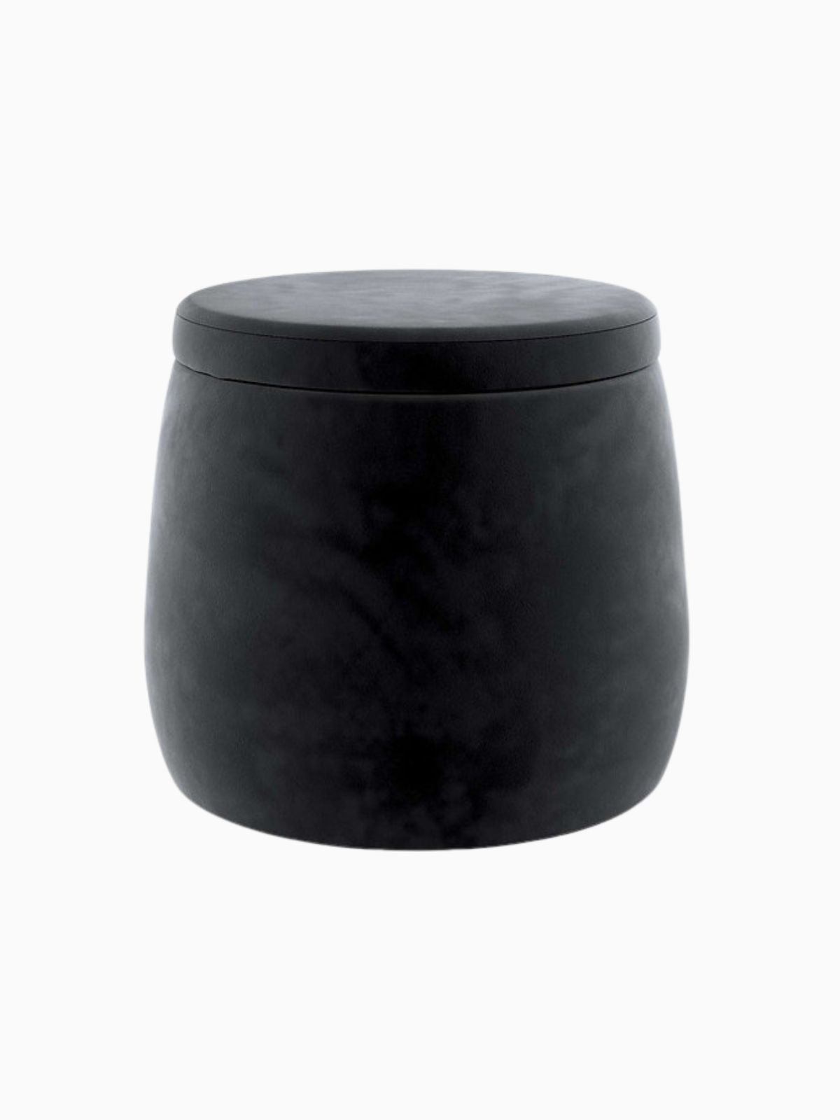 Pouf contenitore Candy Jar in velluto, colore nero 40x40 cm.-1
