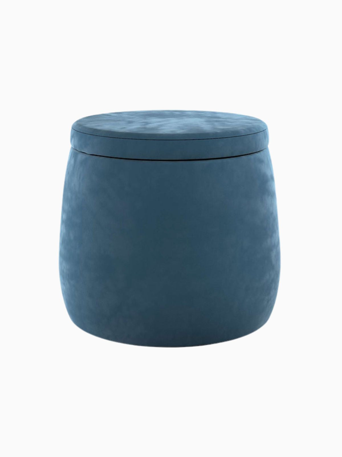 Pouf contenitore Candy Jar in velluto, colore blu scuro 40x40 cm.-1