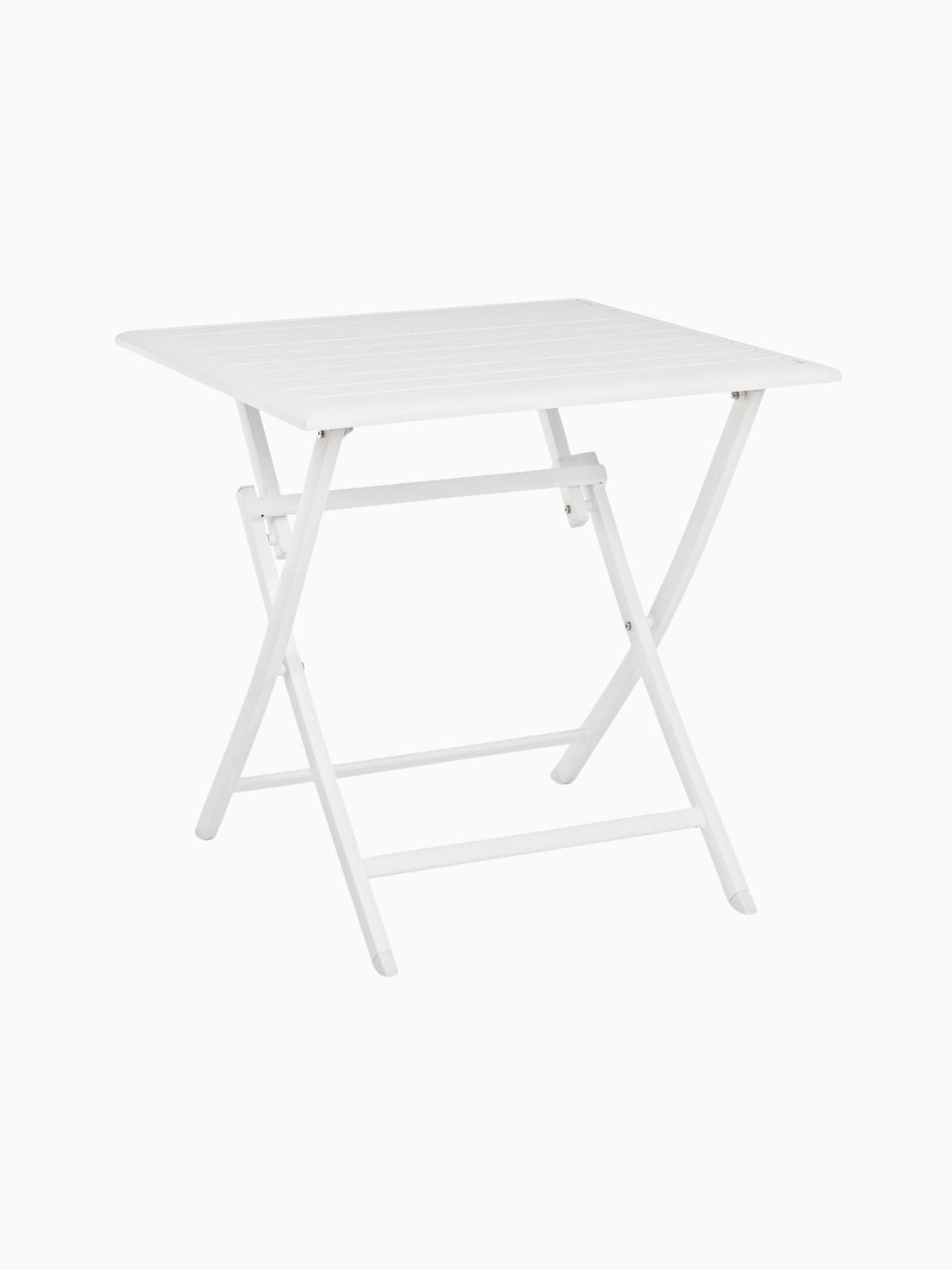 Tavolino pieghevole da esterno Elin 70x70 cm. in alluminio, colore bianco-1