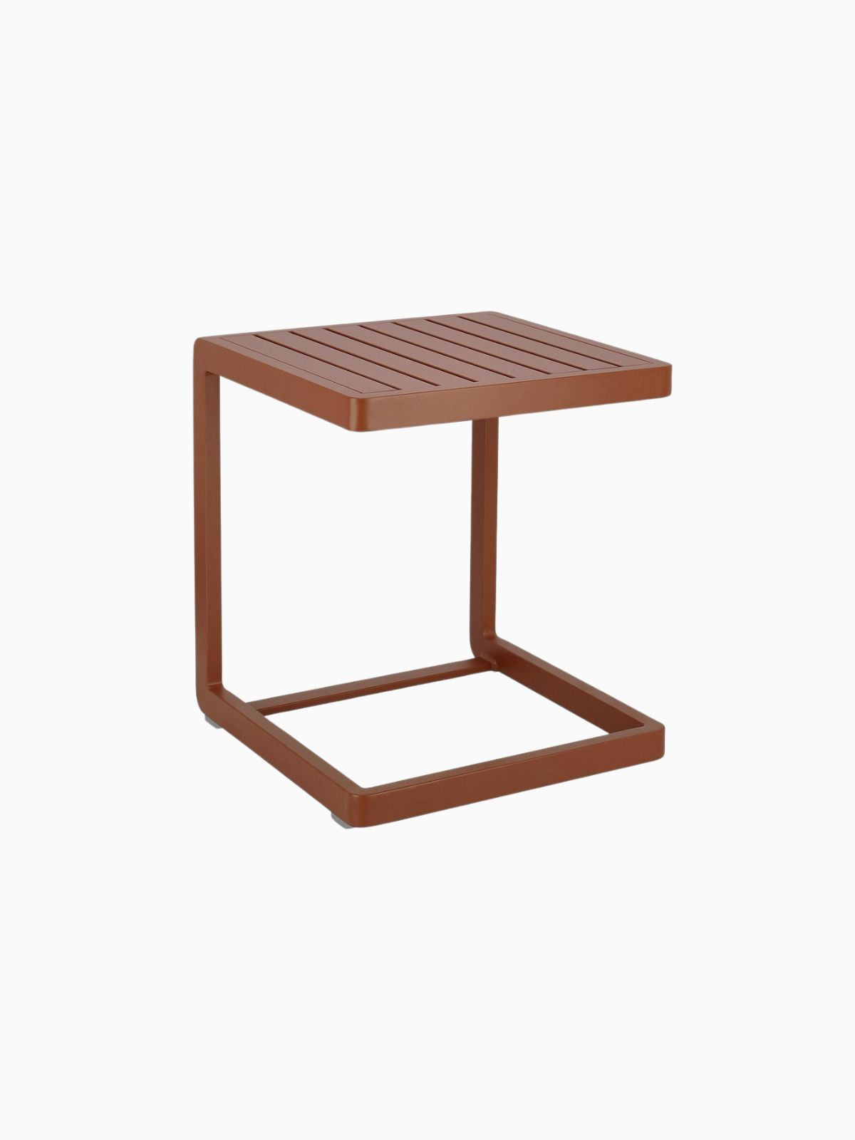 Tavolino da esterno Konnor 40x40 cm. in alluminio, colore marrone-1