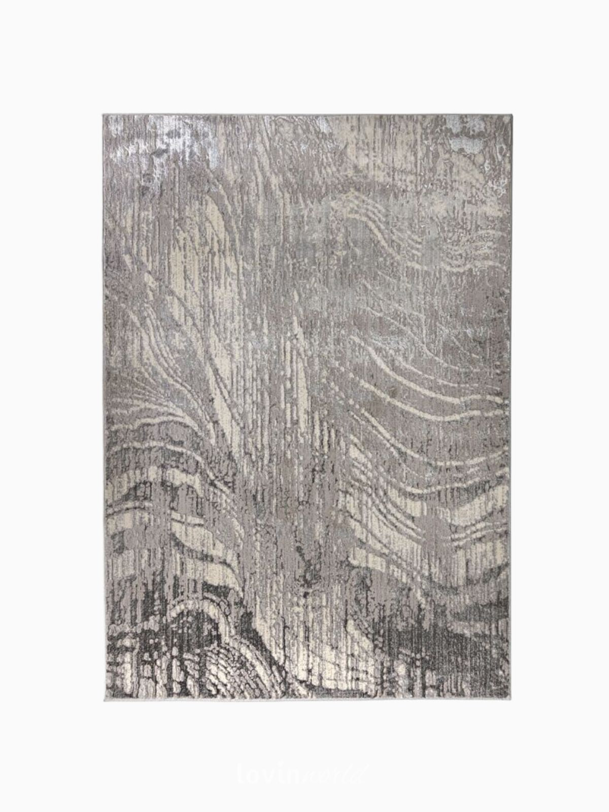 Tappeto di design Arissa in polipropilene, colore argento-1