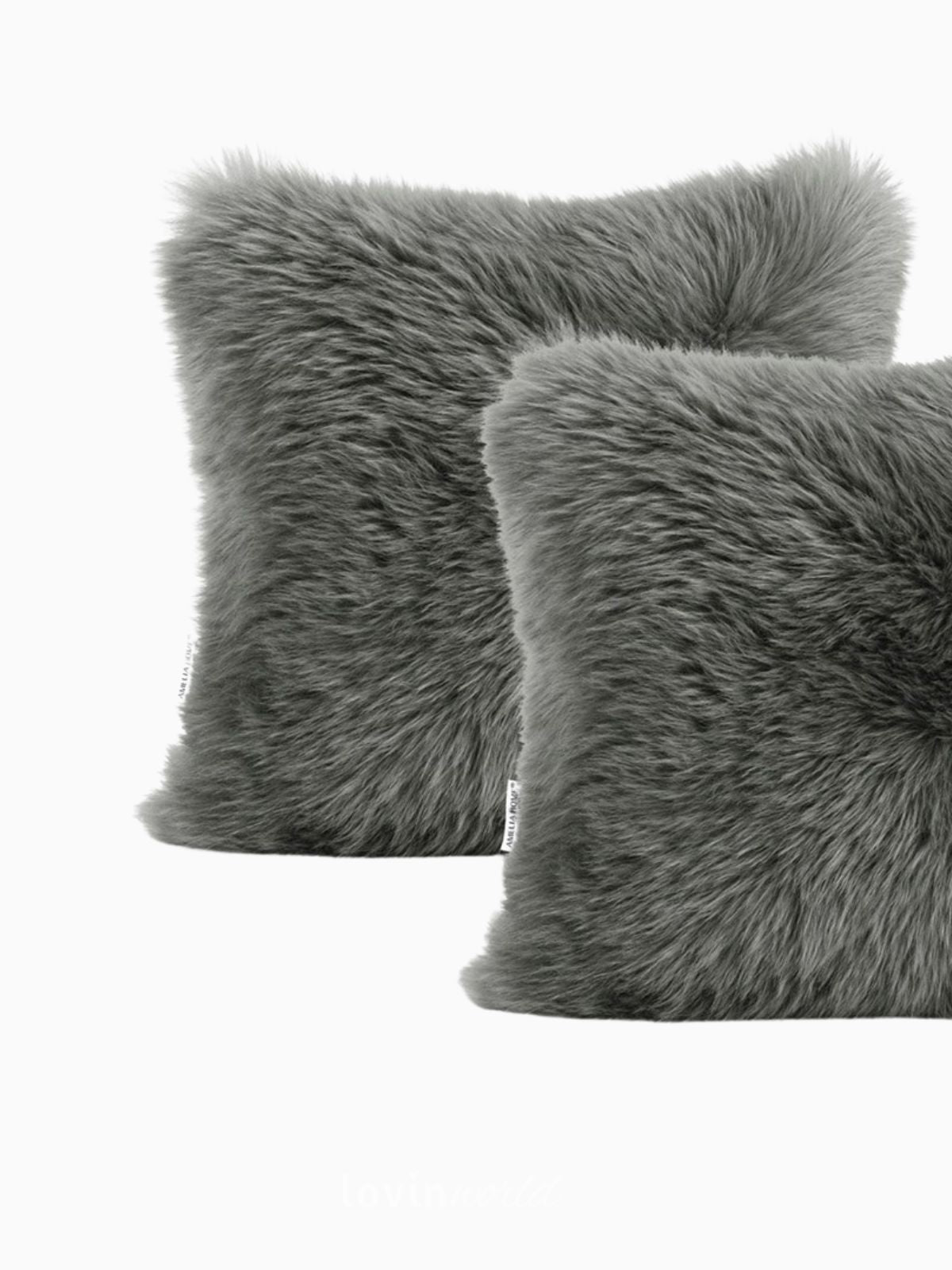 2 Federe per cuscino Dokka in colore grigio scuro 45x45 cm.-4