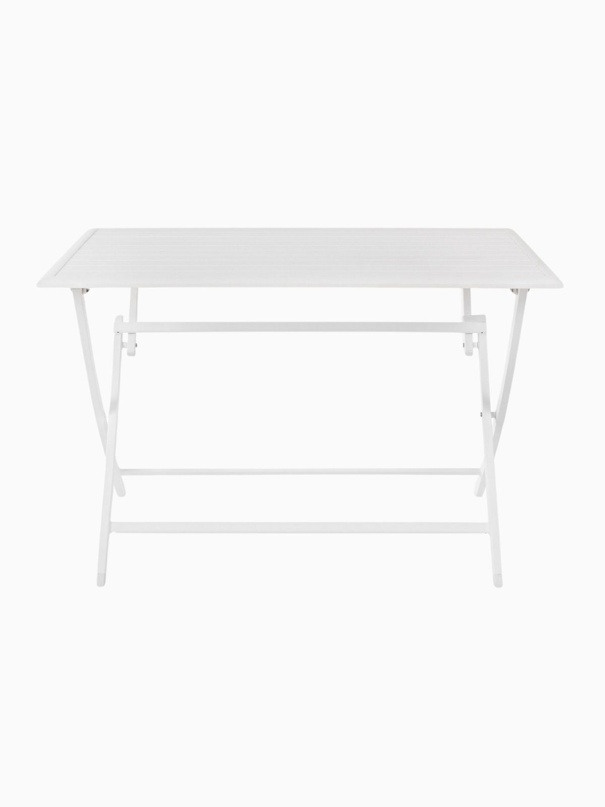 Tavolino pieghevole da esterno Elin 110x70 cm. in alluminio, colore bianco-2
