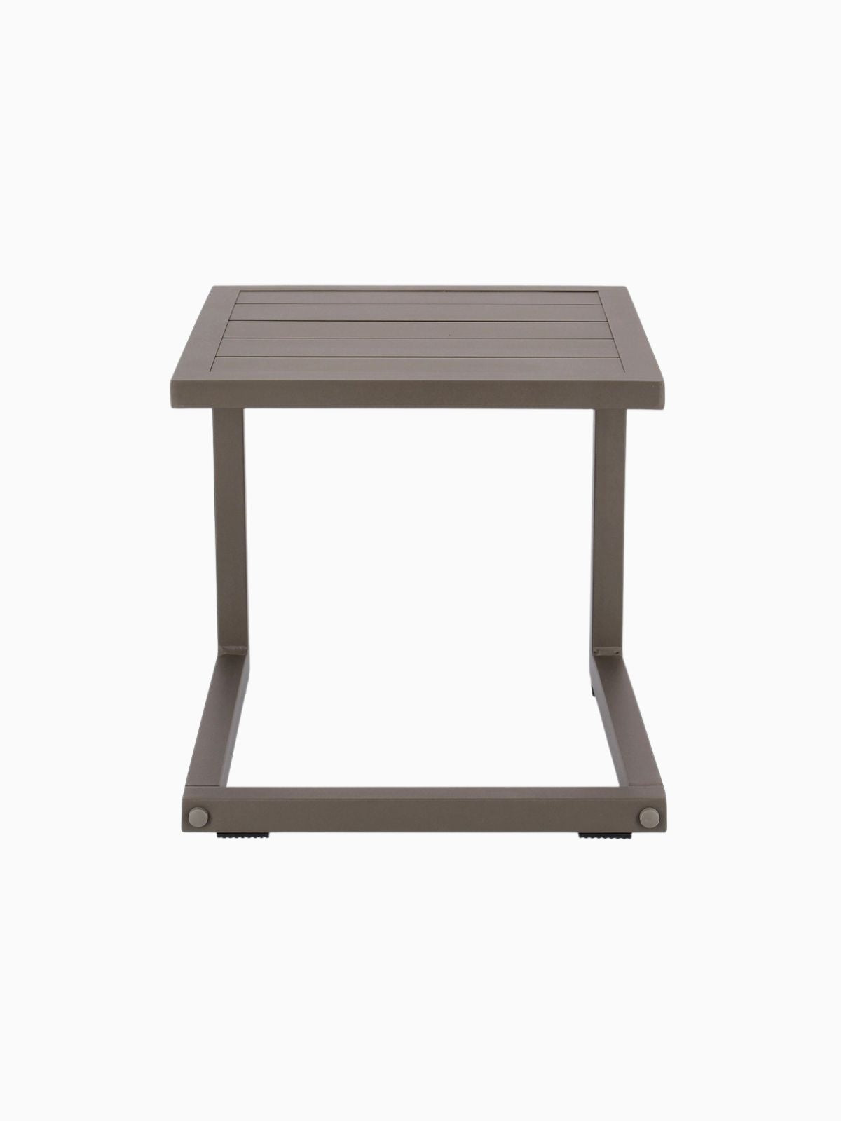 Tavolino da esterno Hilde 40x40 cm. in alluminio, colore marrone-3