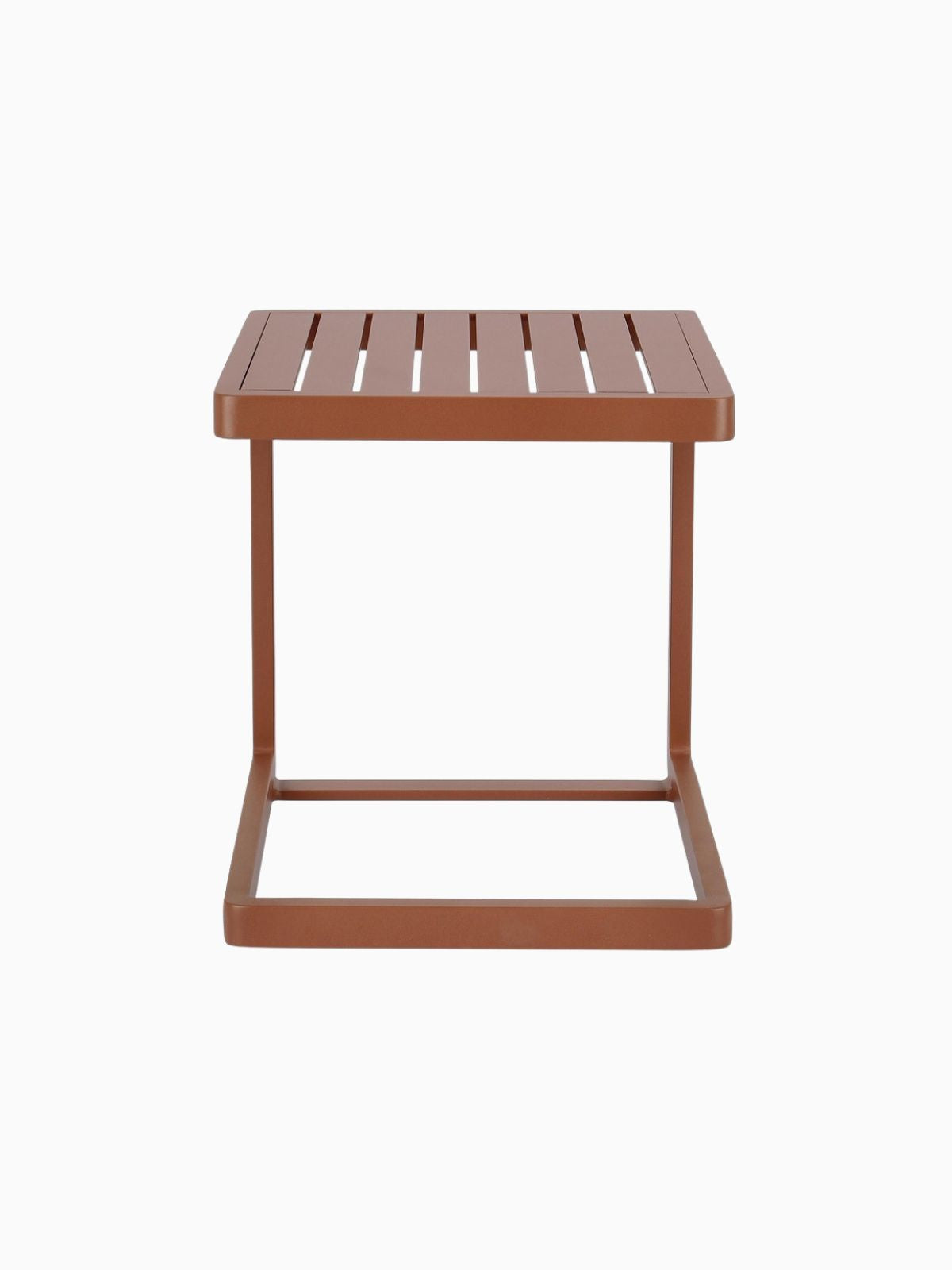 Tavolino da esterno Konnor 40x40 cm. in alluminio, colore marrone-3