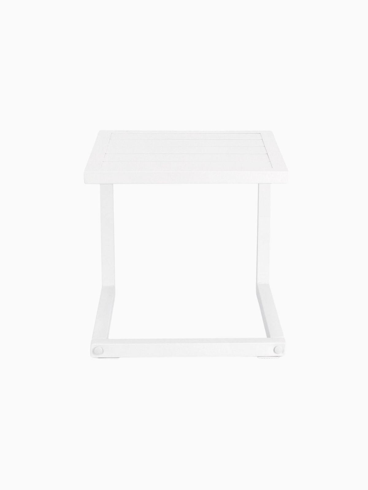 Tavolino da esterno Hilde 40x40 cm. in alluminio, colore bianco-3