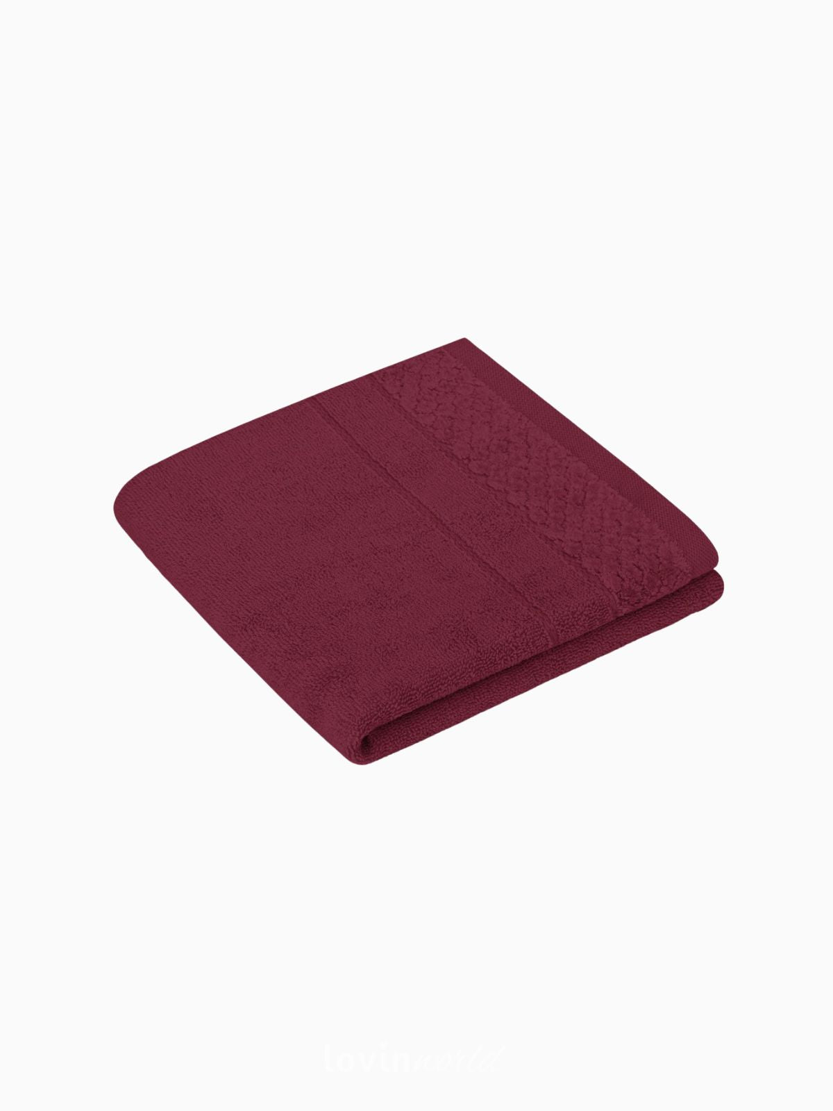 Set 3 Asciugamani da bagno Rubrum in 100% cotone, colore rosso-2