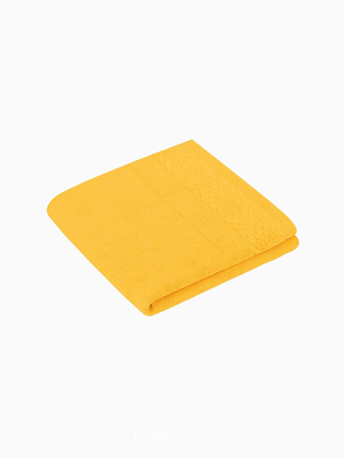 Set 3 Asciugamani da bagno Rubrum in 100% cotone, colore giallo-2