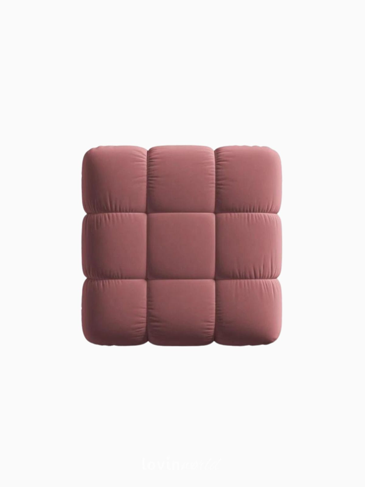 Pouf modulare Bellis in velluto, colore rosa-3