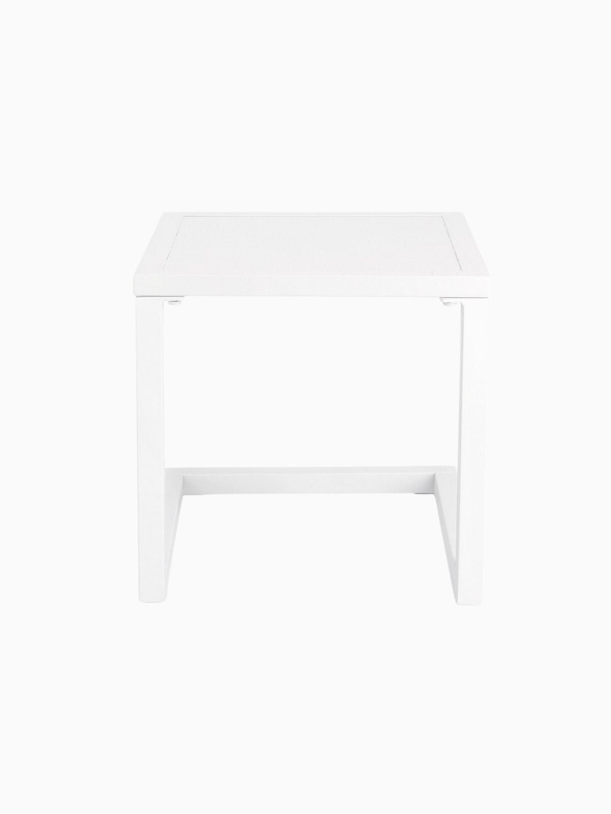 Tavolino da esterno Hilde 40x40 cm. in alluminio, colore bianco-4