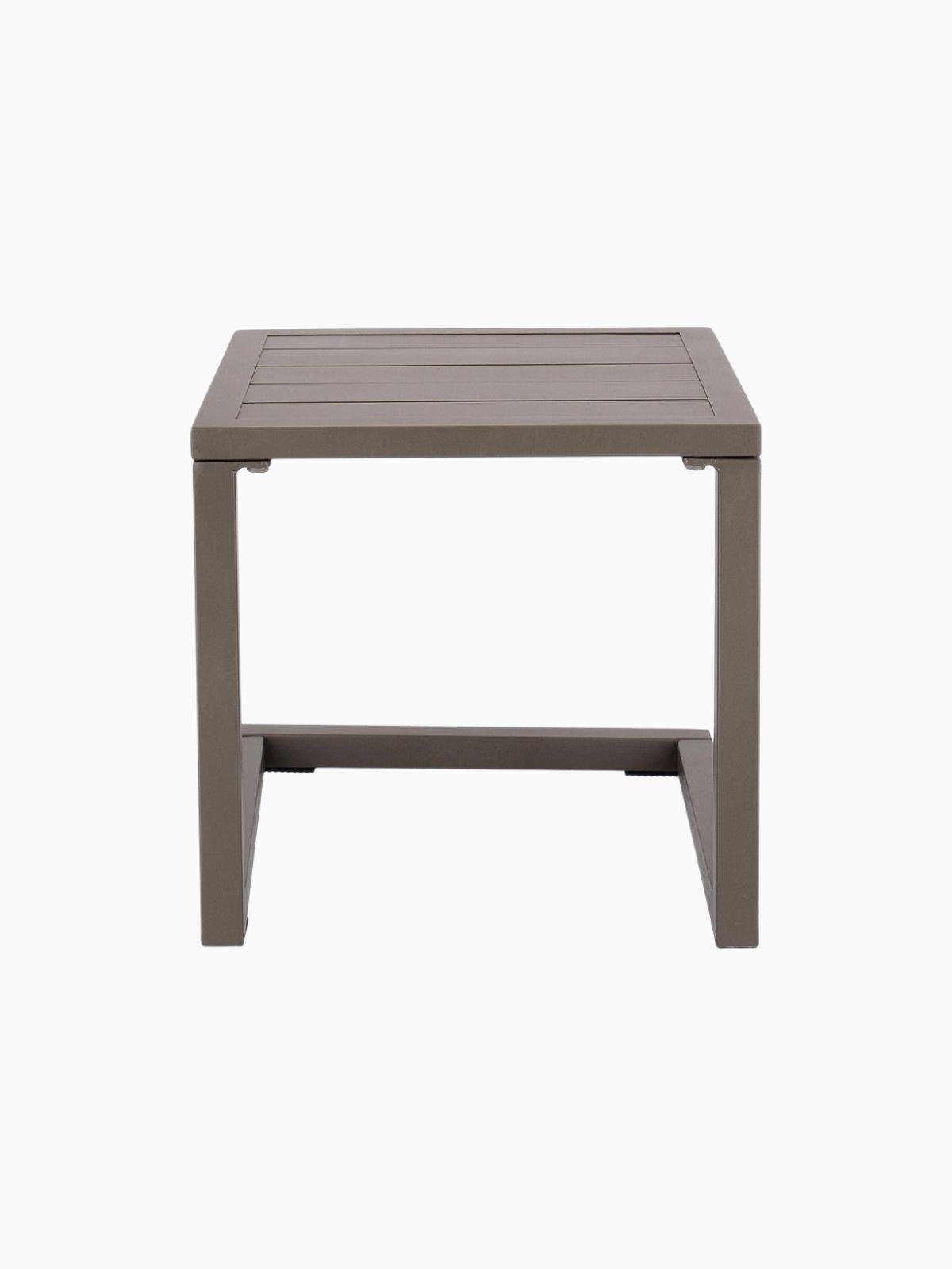 Tavolino da esterno Hilde 40x40 cm. in alluminio, colore marrone-4
