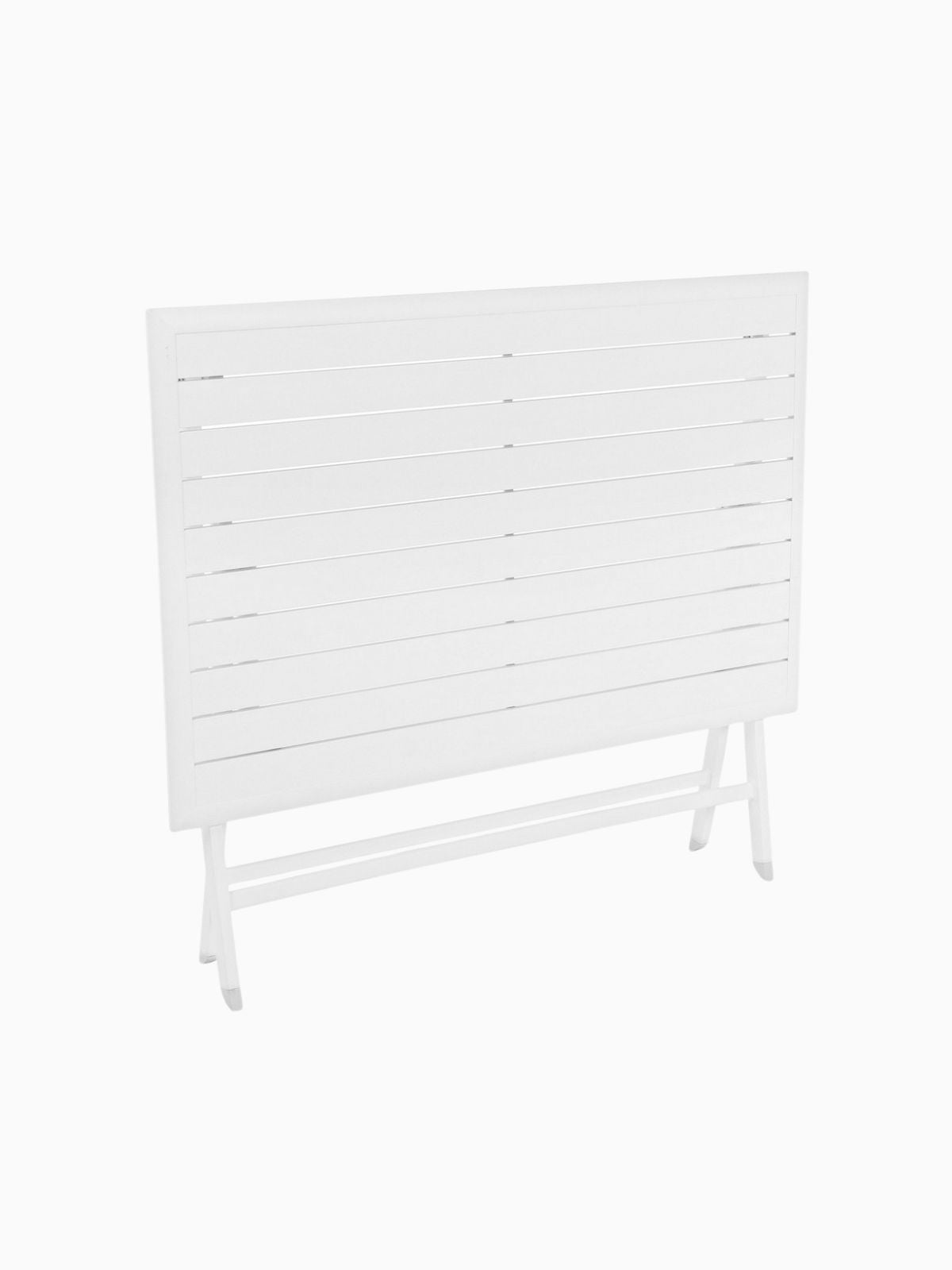 Tavolino pieghevole da esterno Elin 110x70 cm. in alluminio, colore bianco-3
