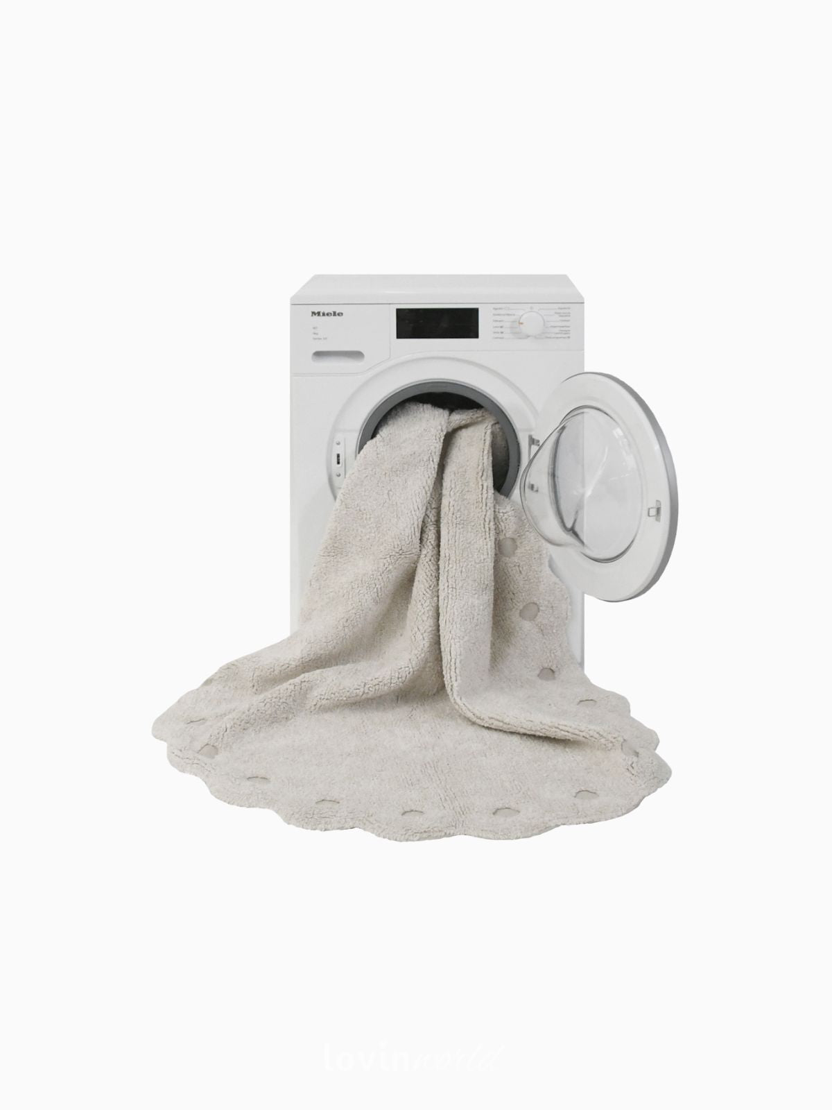Tappeto in cotone lavabile Picone, in colore Avorio-5
