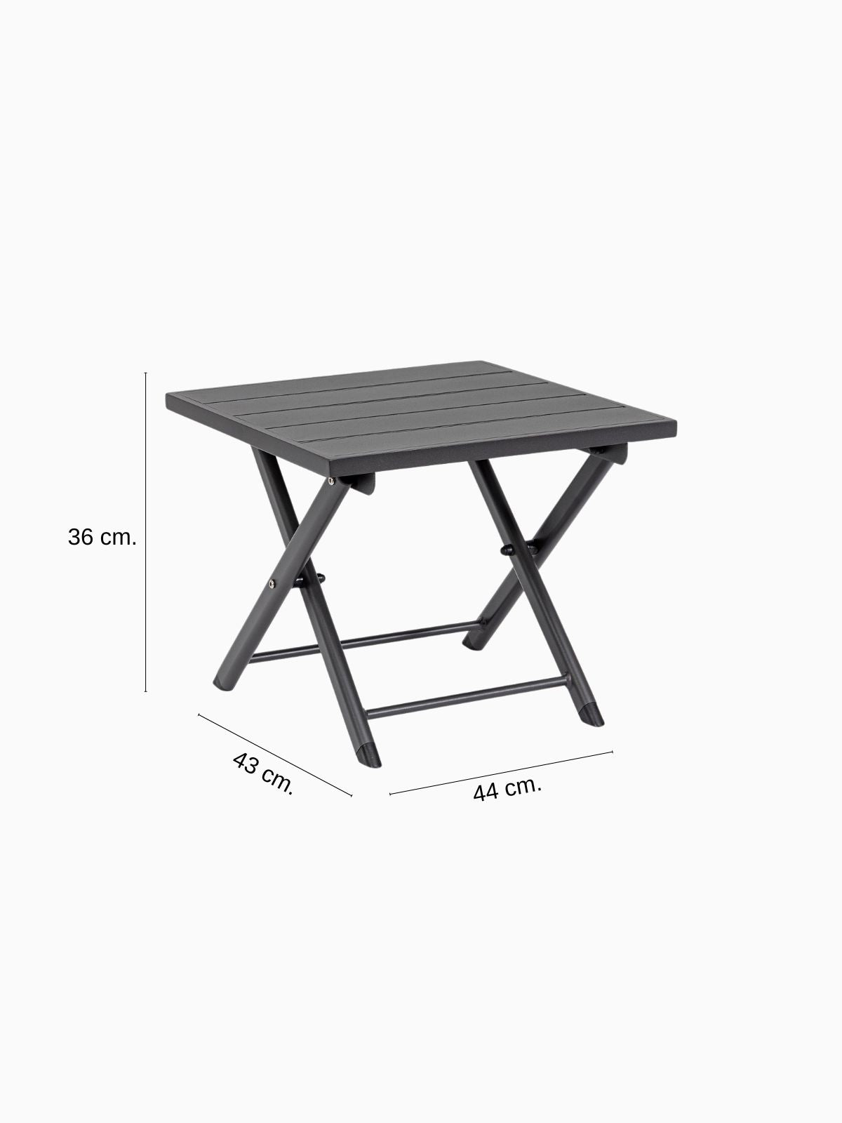 Tavolino da esterno Taylor 44x43 cm. in alluminio, colore nero-4