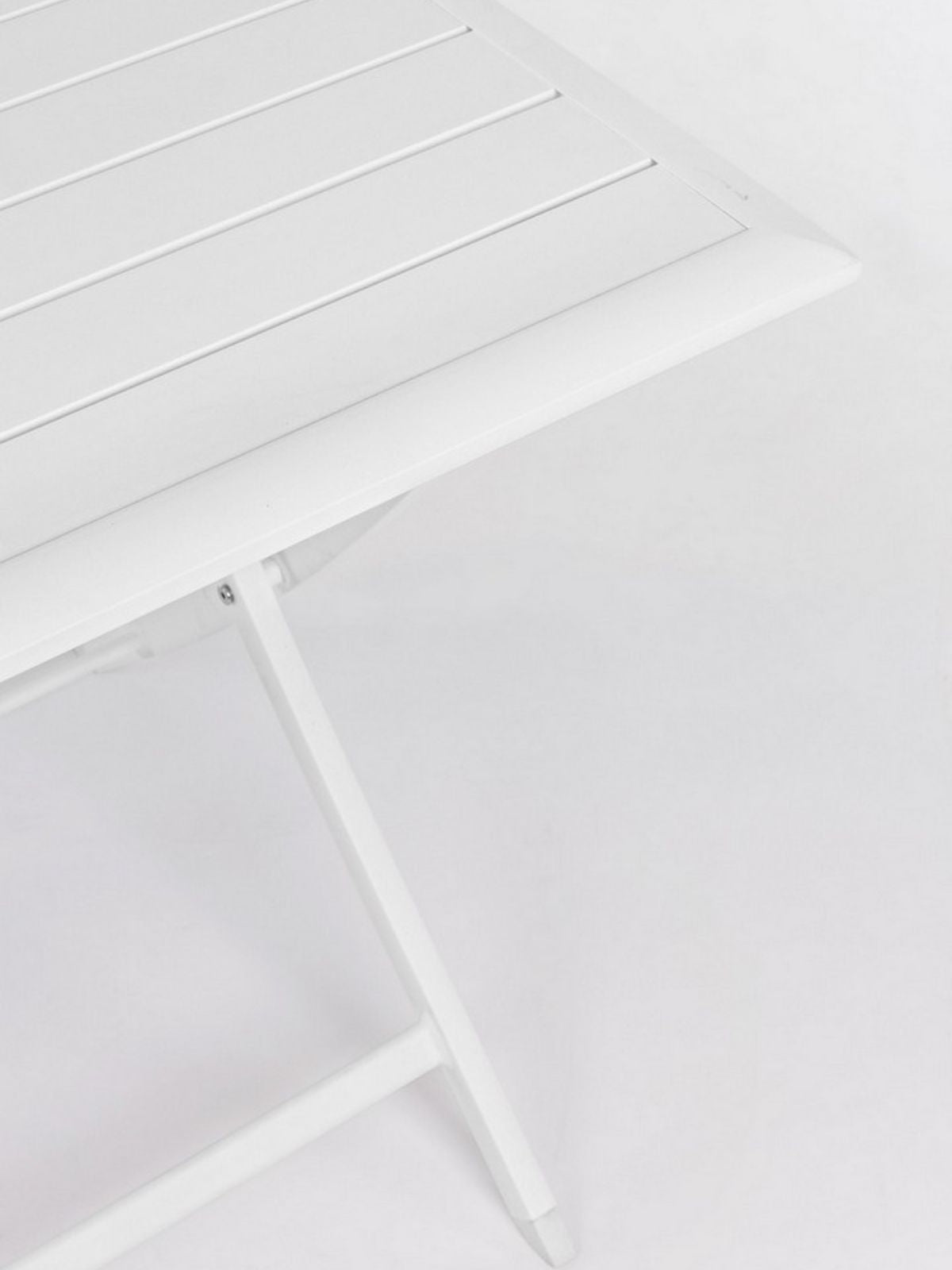 Tavolino pieghevole da esterno Elin 110x70 cm. in alluminio, colore bianco-4
