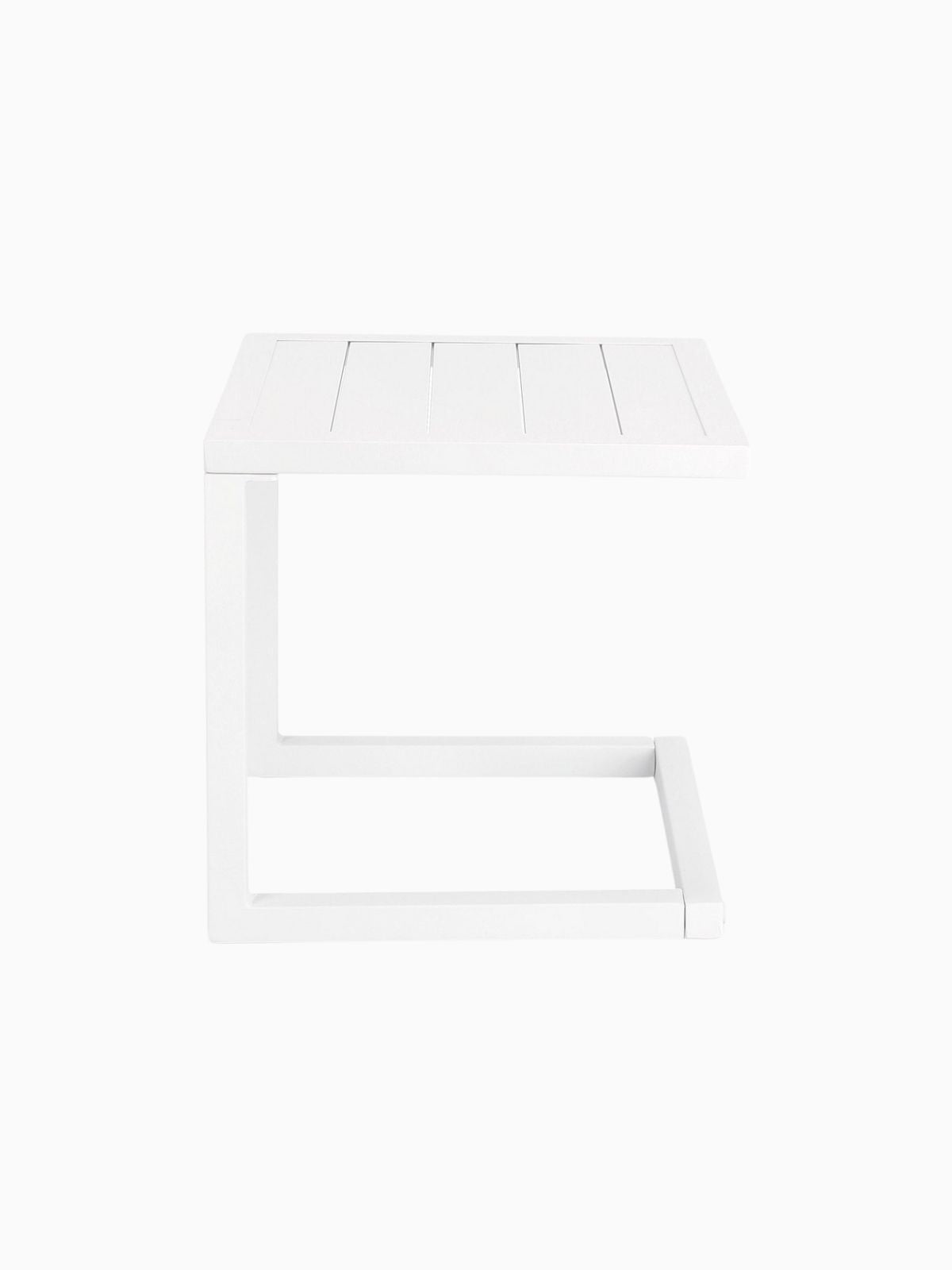 Tavolino da esterno Hilde 40x40 cm. in alluminio, colore bianco-2