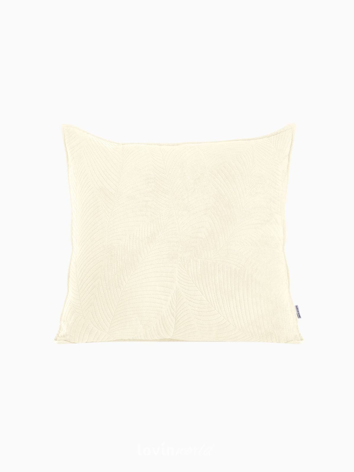 Cuscino decorativo in velluto Palsha, colore beige chiaro 45x45 cm.-1