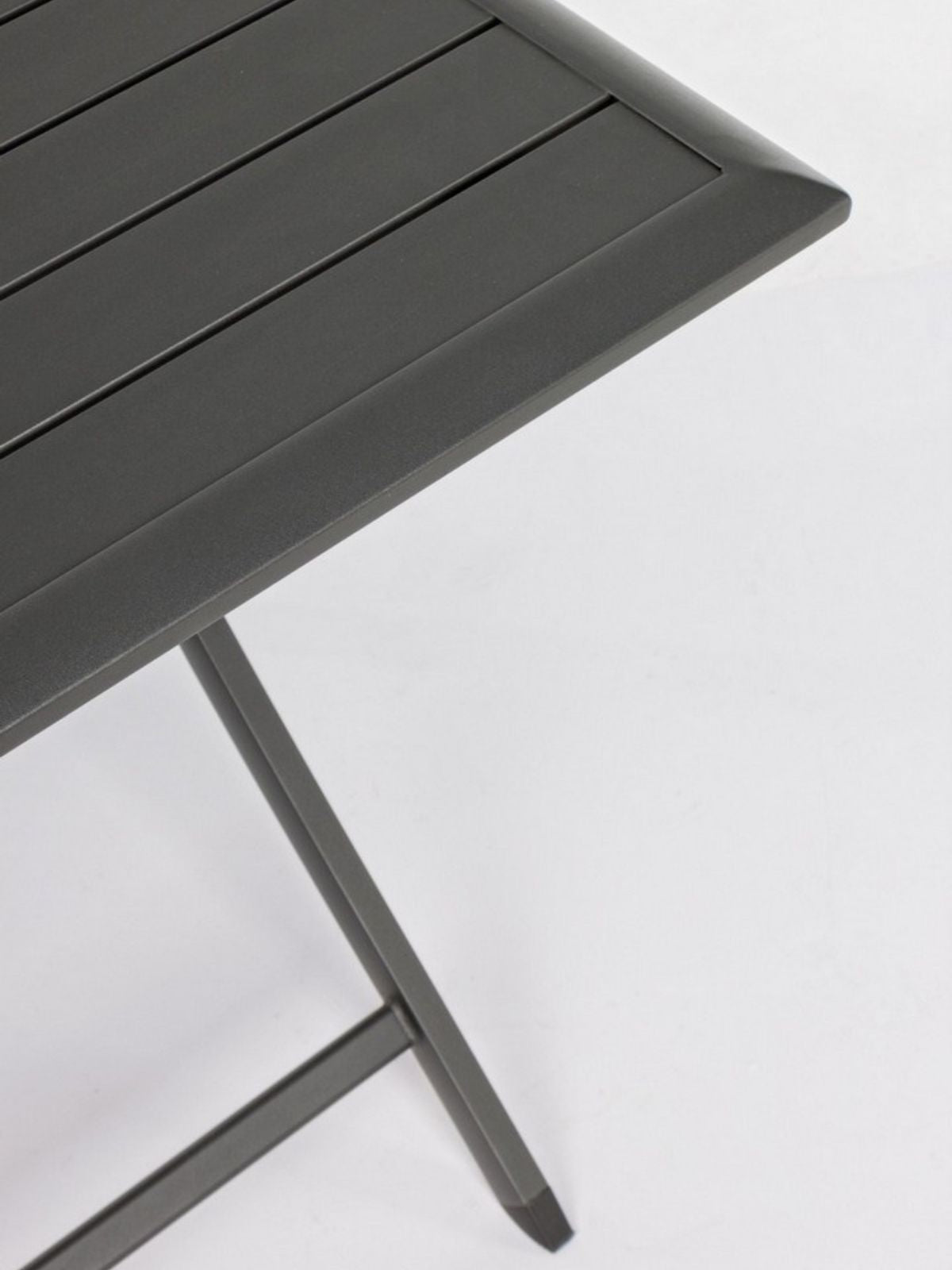 Tavolino pieghevole da esterno Elin 70x70 cm. in alluminio, colore nero-4