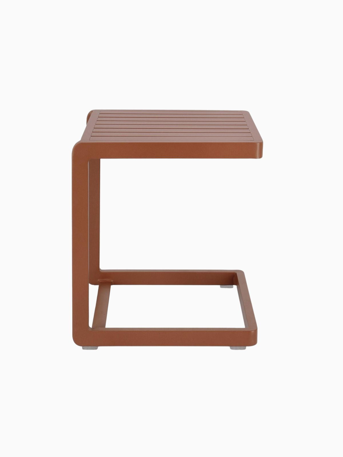 Tavolino da esterno Konnor 40x40 cm. in alluminio, colore marrone-2