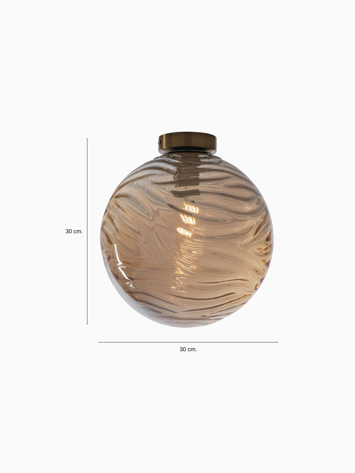 Lampada da soffitto Nereide PL30 in vetro, colore champagne-4