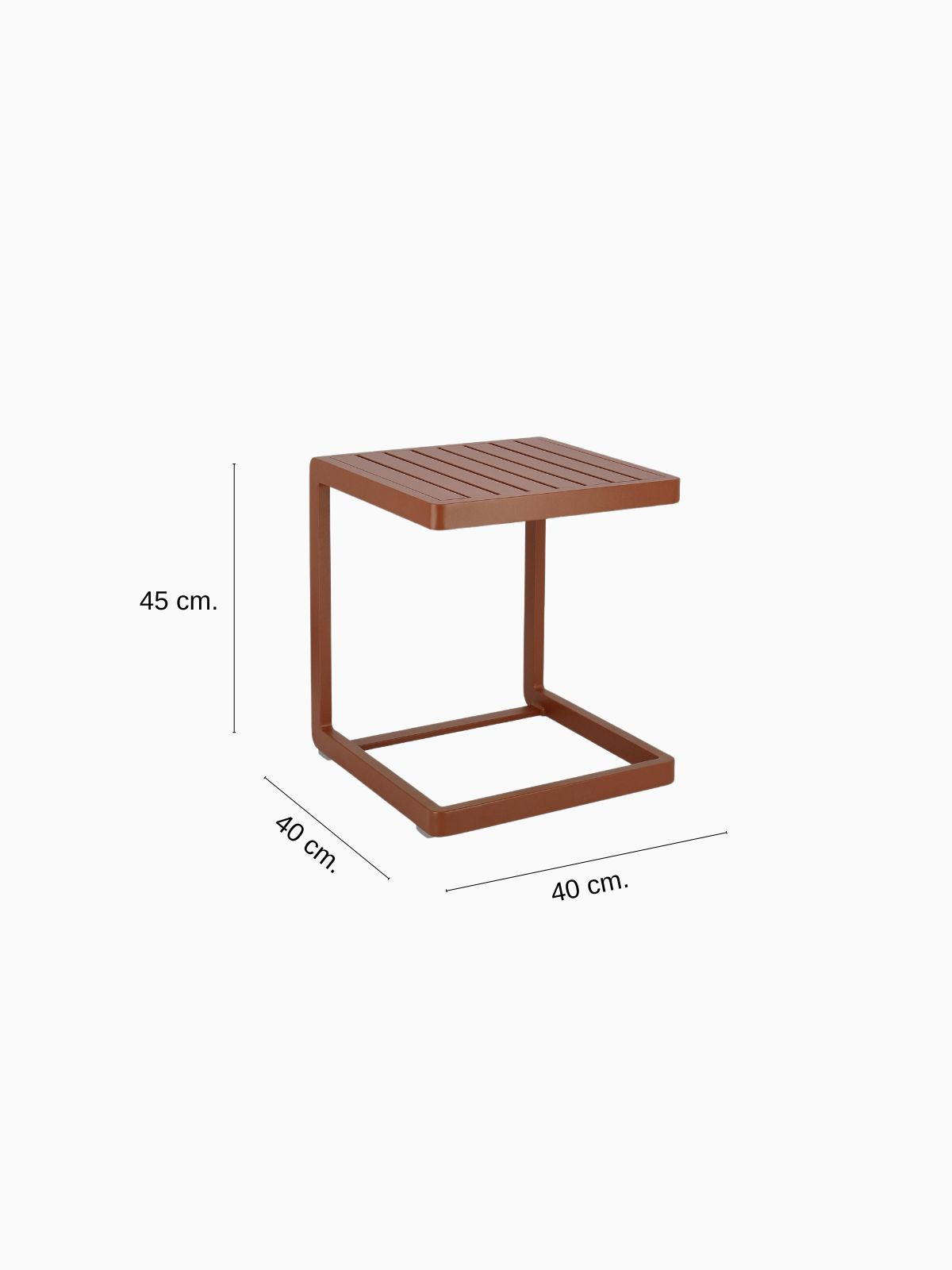 Tavolino da esterno Konnor 40x40 cm. in alluminio, colore marrone-5