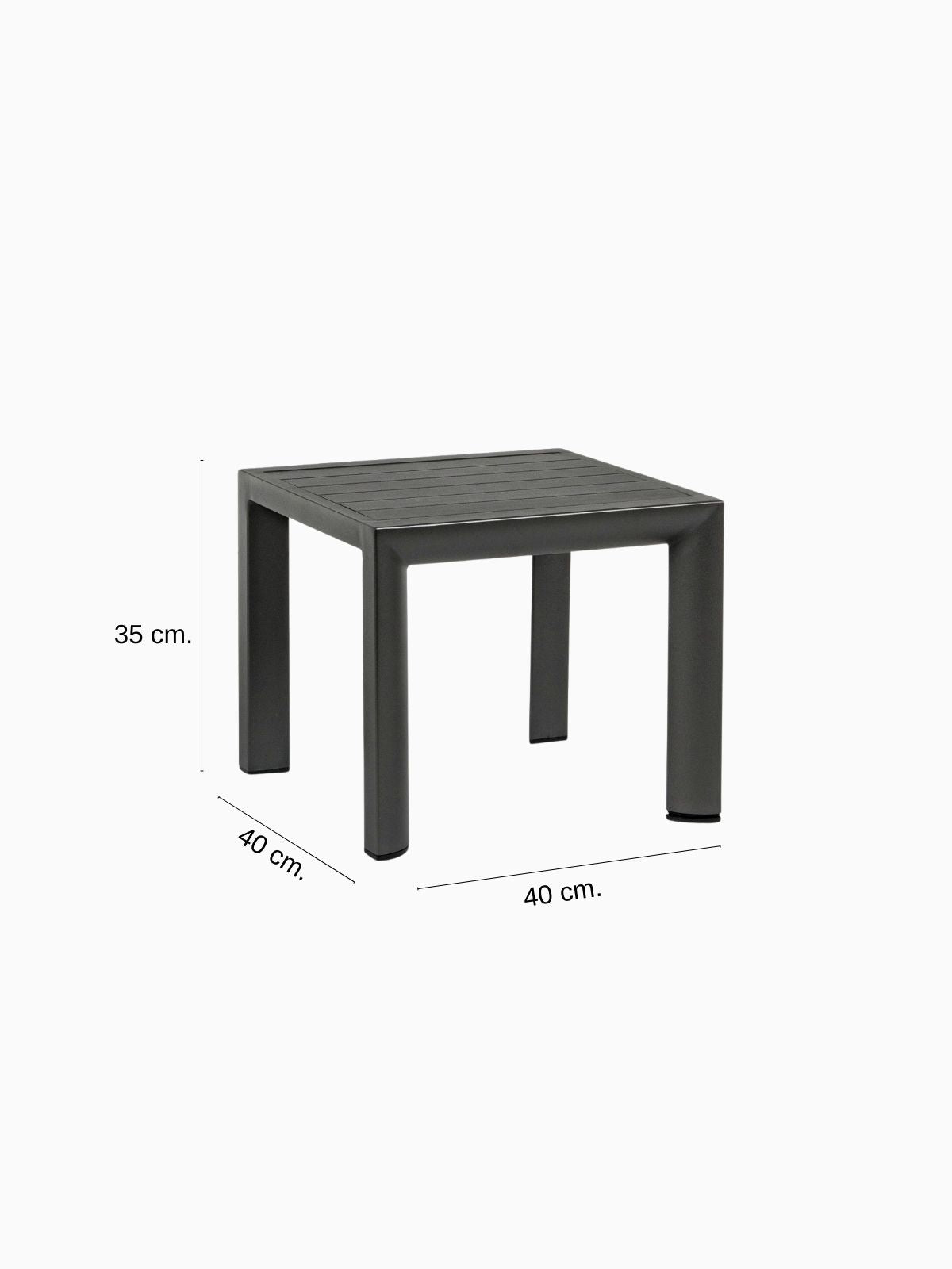 Tavolino da esterno Cruise 40x40 cm. in alluminio, colore nero-5