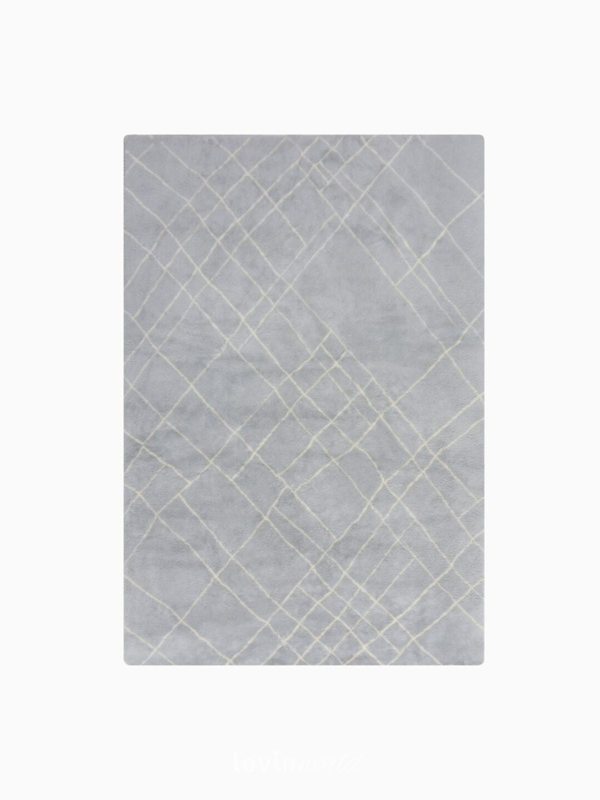 Tappeto di design Alisha Ful Berber in acrilico, colore grigio-1