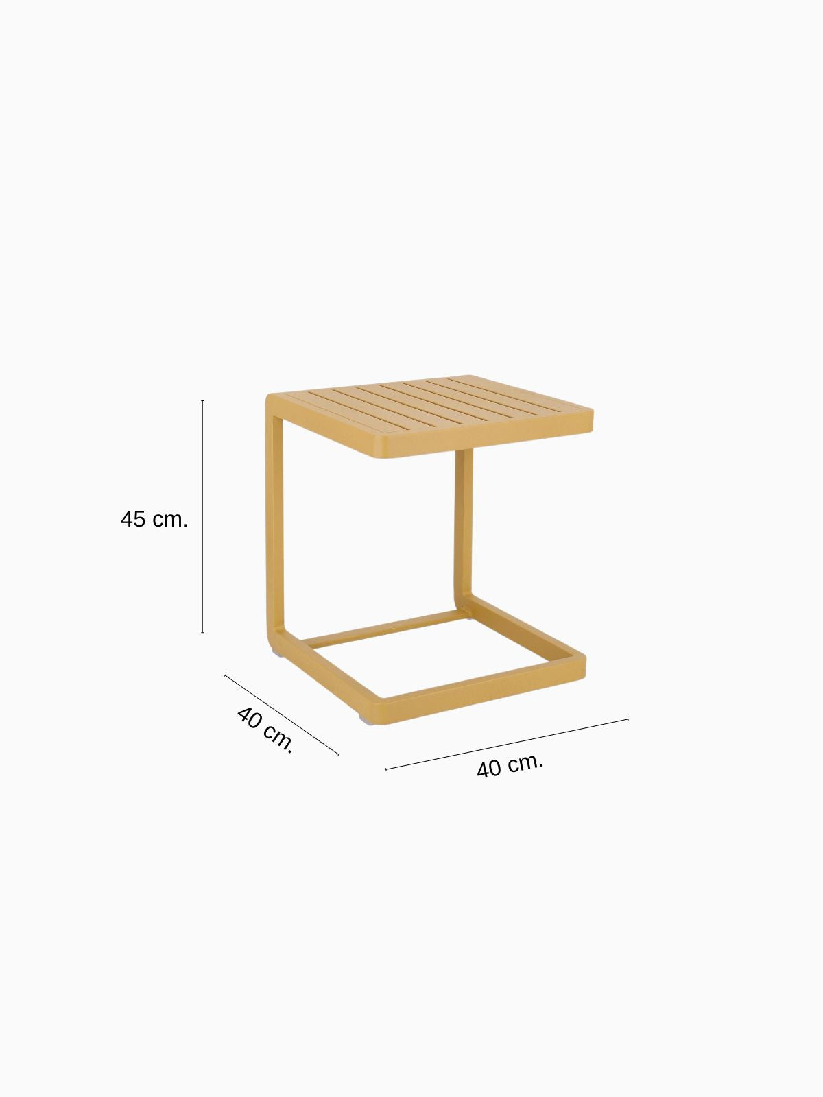 Tavolino da esterno Konnor 40x40 cm. in alluminio, colore giallo-5