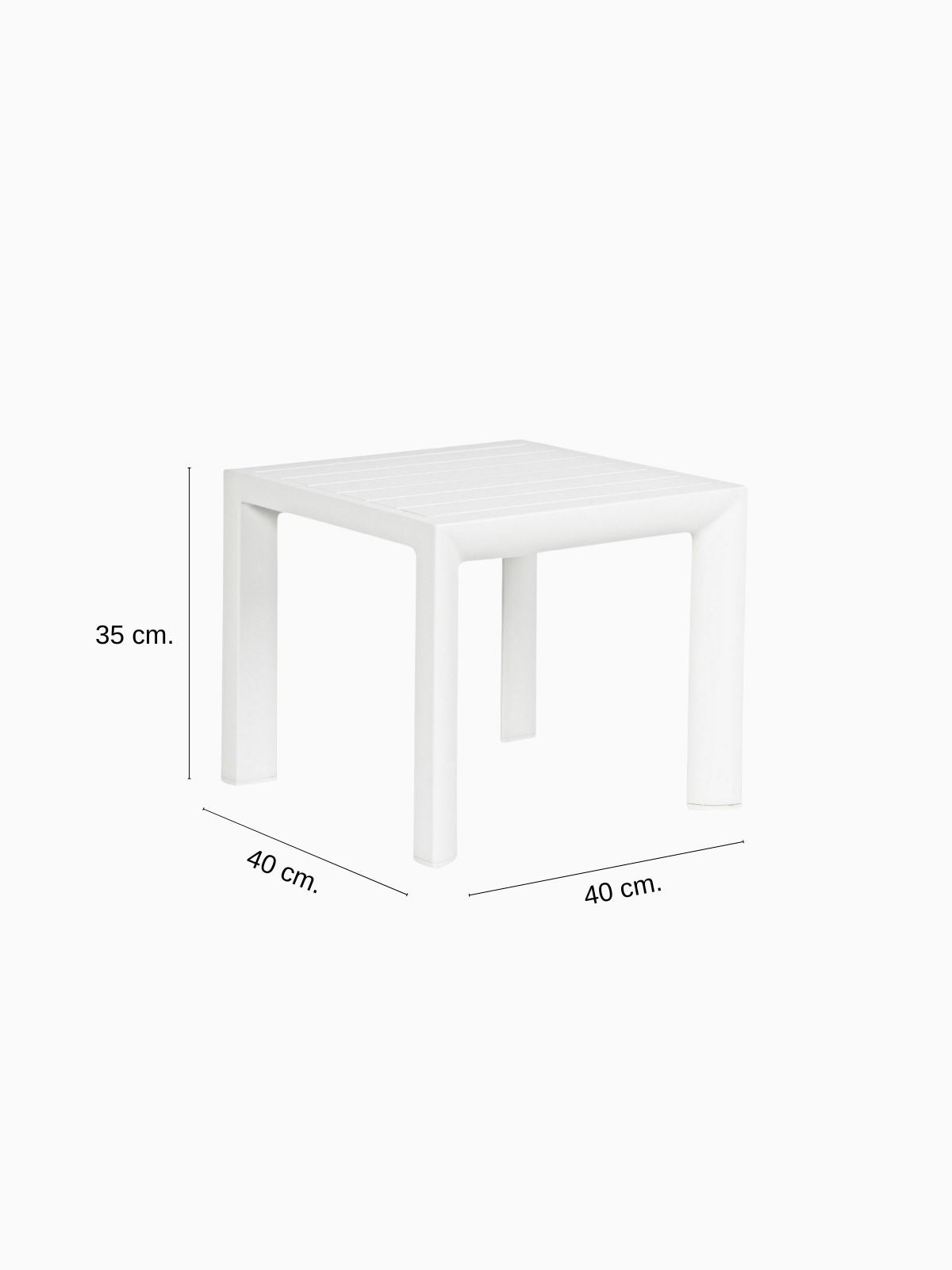 Tavolino da esterno Cruise 40x40 cm. in alluminio, colore bianco-5
