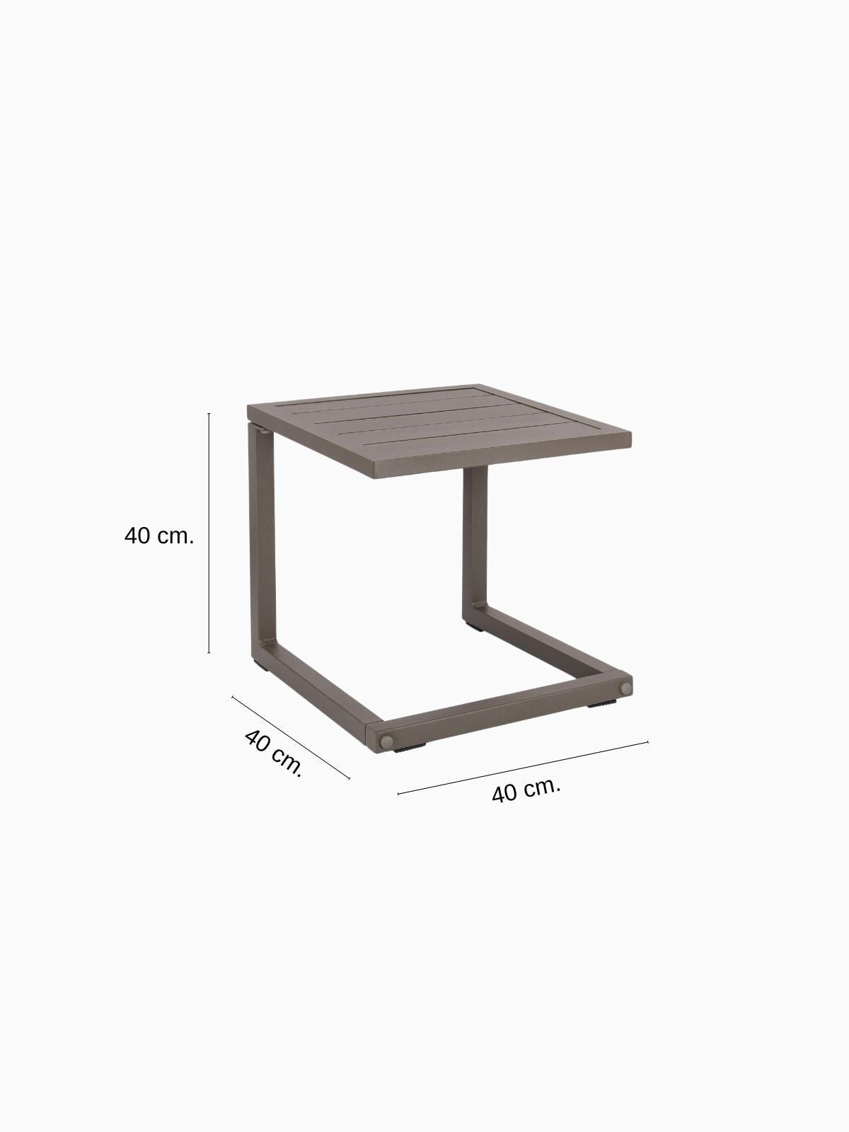Tavolino da esterno Hilde 40x40 cm. in alluminio, colore marrone-6