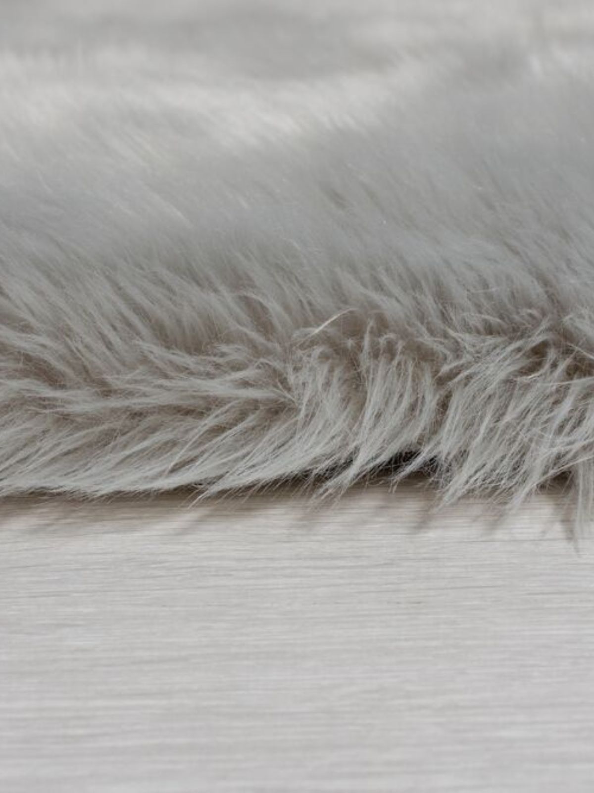 Tappeto shaggy Sheepskin in poliestere, colore grigio-3