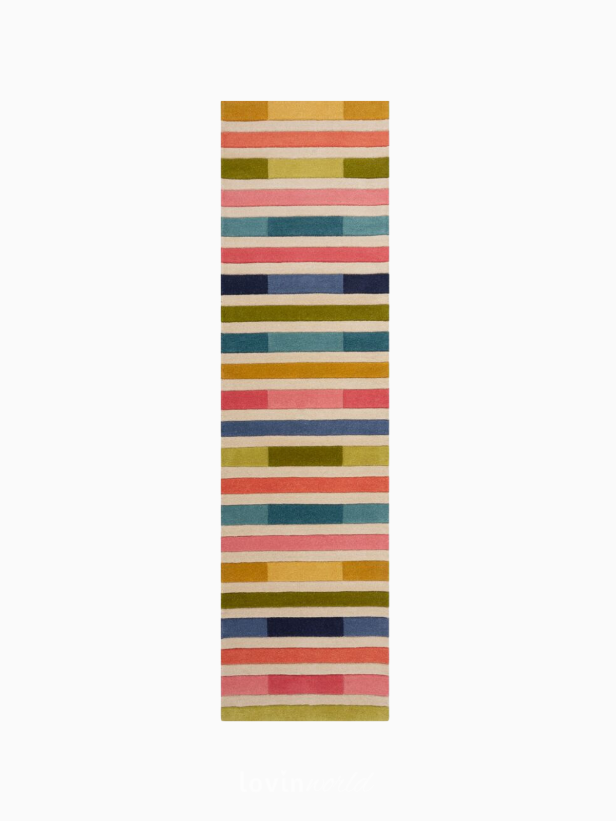 Runner di design Piano in lana, multicolore 60x230 cm.-1